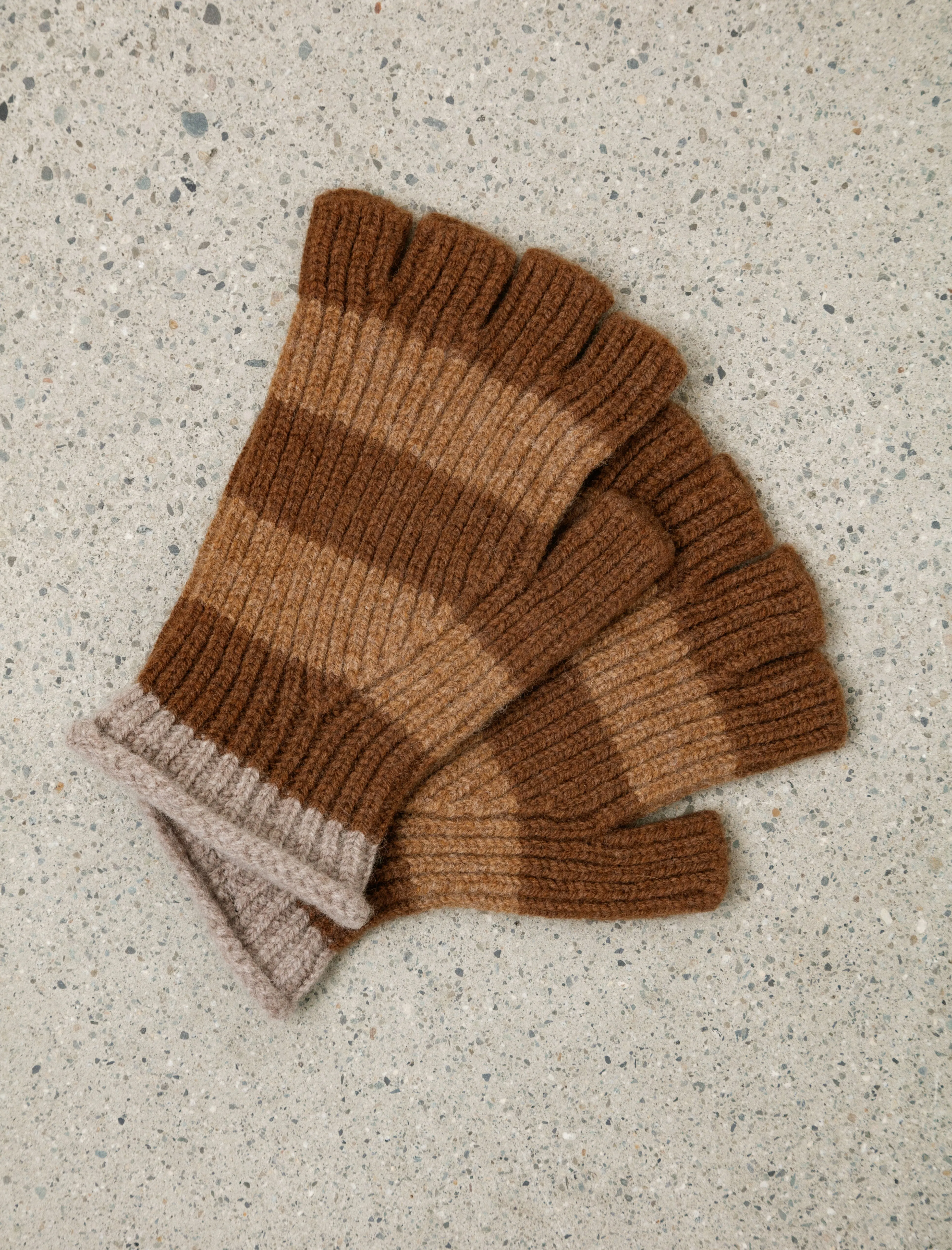 Striped No Finger Gloves Wood sold by SHOP NEIGHBOR