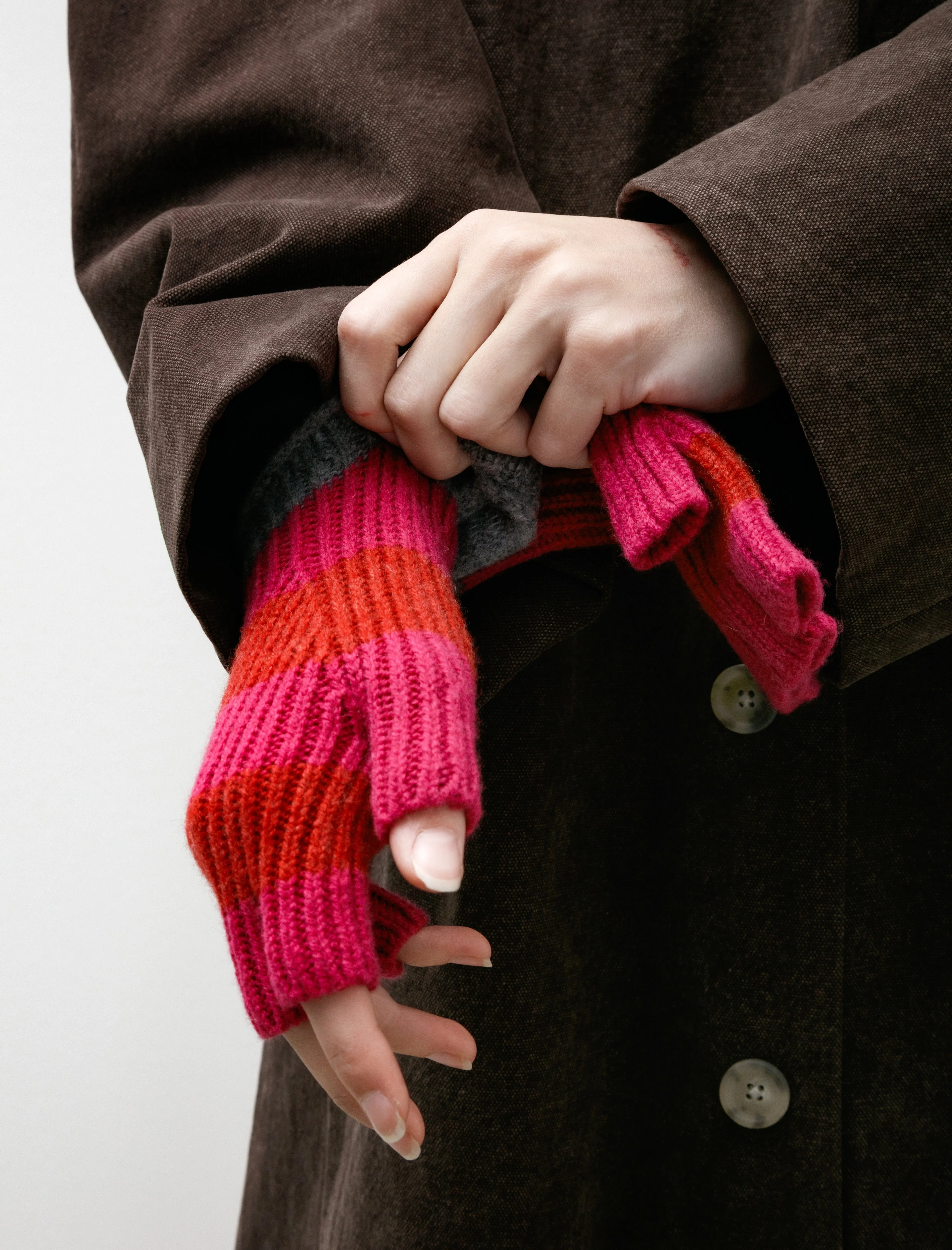 Striped No Finger Gloves Mixed Up sold by SHOP NEIGHBOR product image thumbnail 2