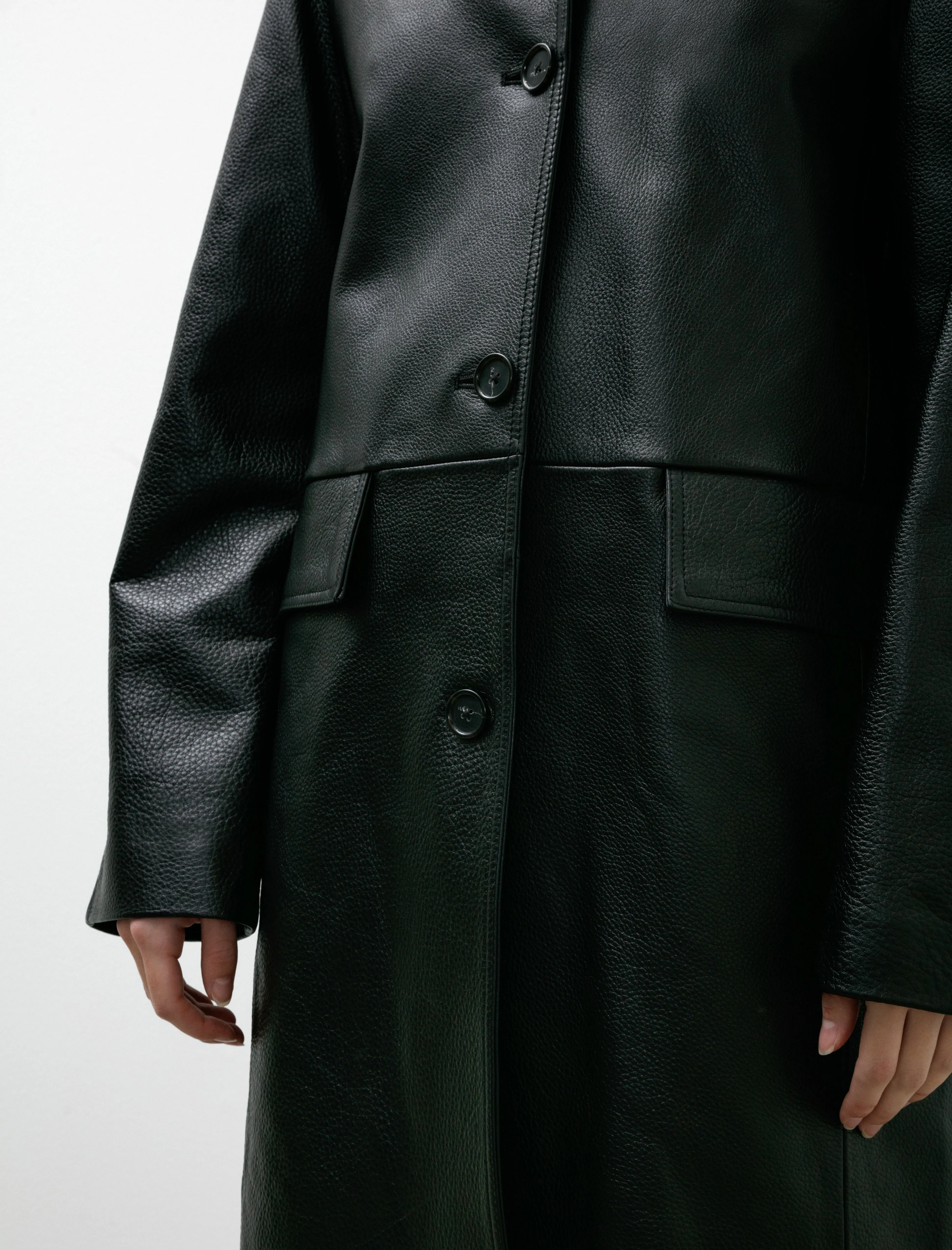 Raglan Leather Coat Black sold by SHOP NEIGHBOR product image thumbnail 5