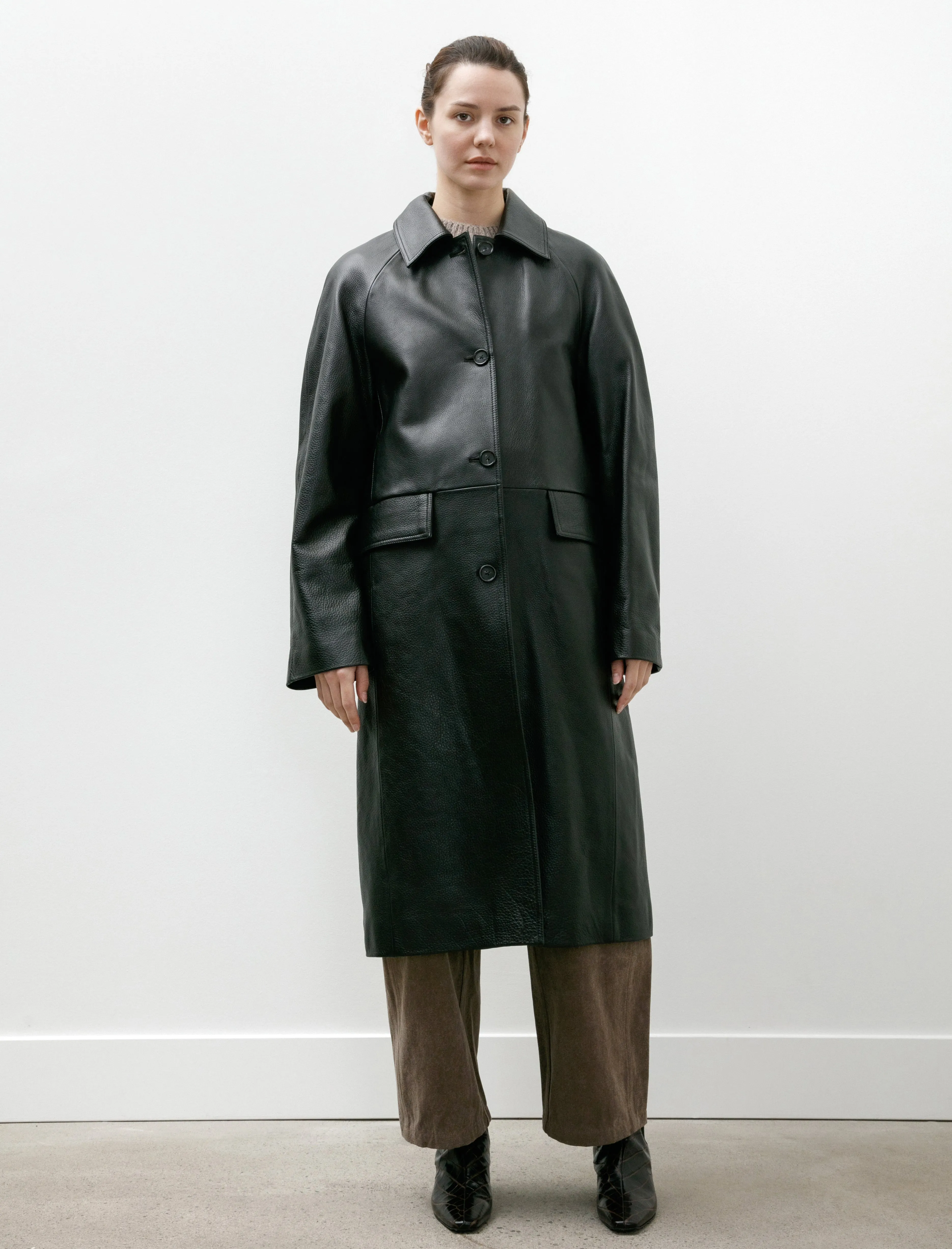 Raglan Leather Coat Black sold by SHOP NEIGHBOR product image thumbnail 2