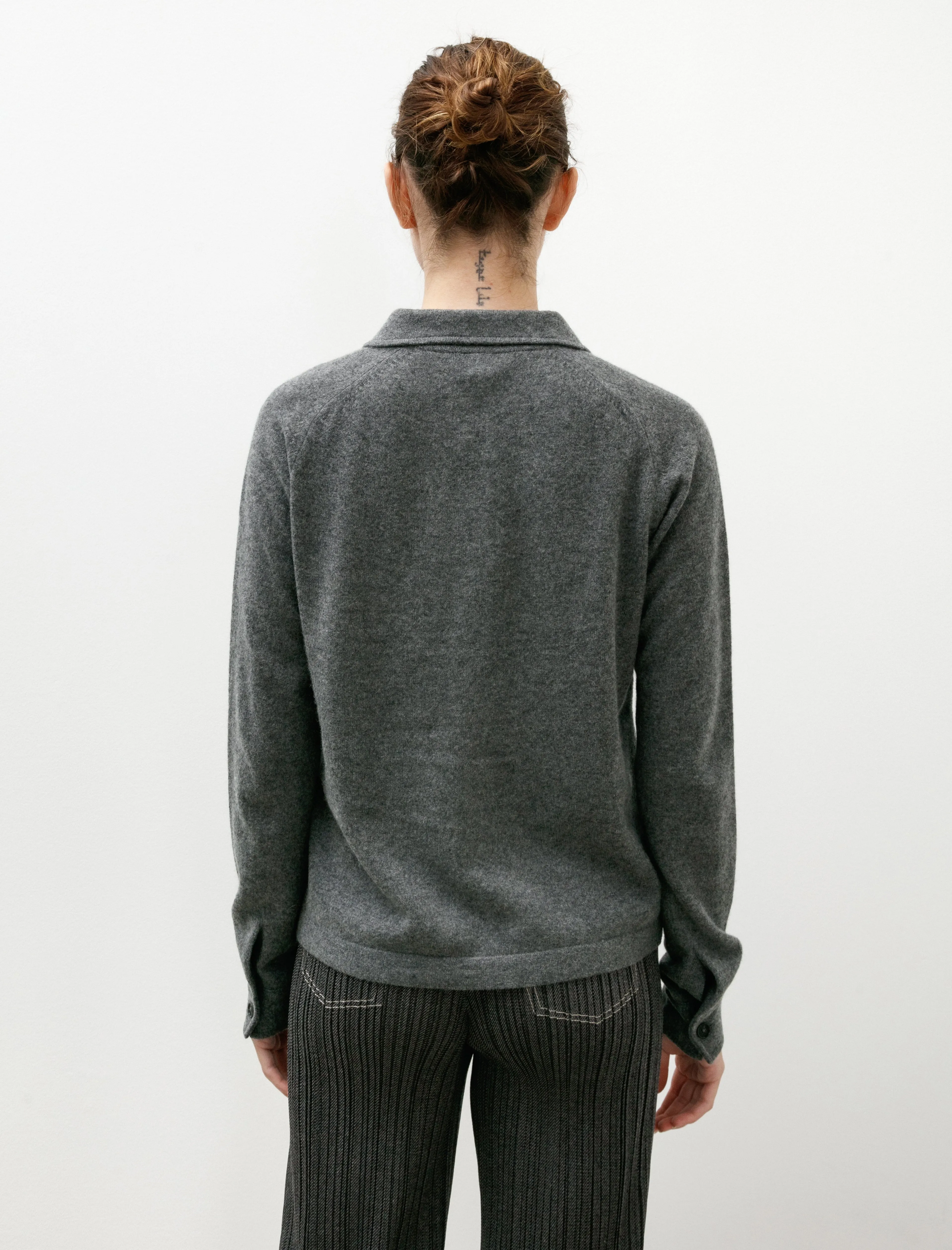 Raglan-Sleeve Cashmere Cardigan Dark Grey sold by SHOP NEIGHBOR product image thumbnail 4
