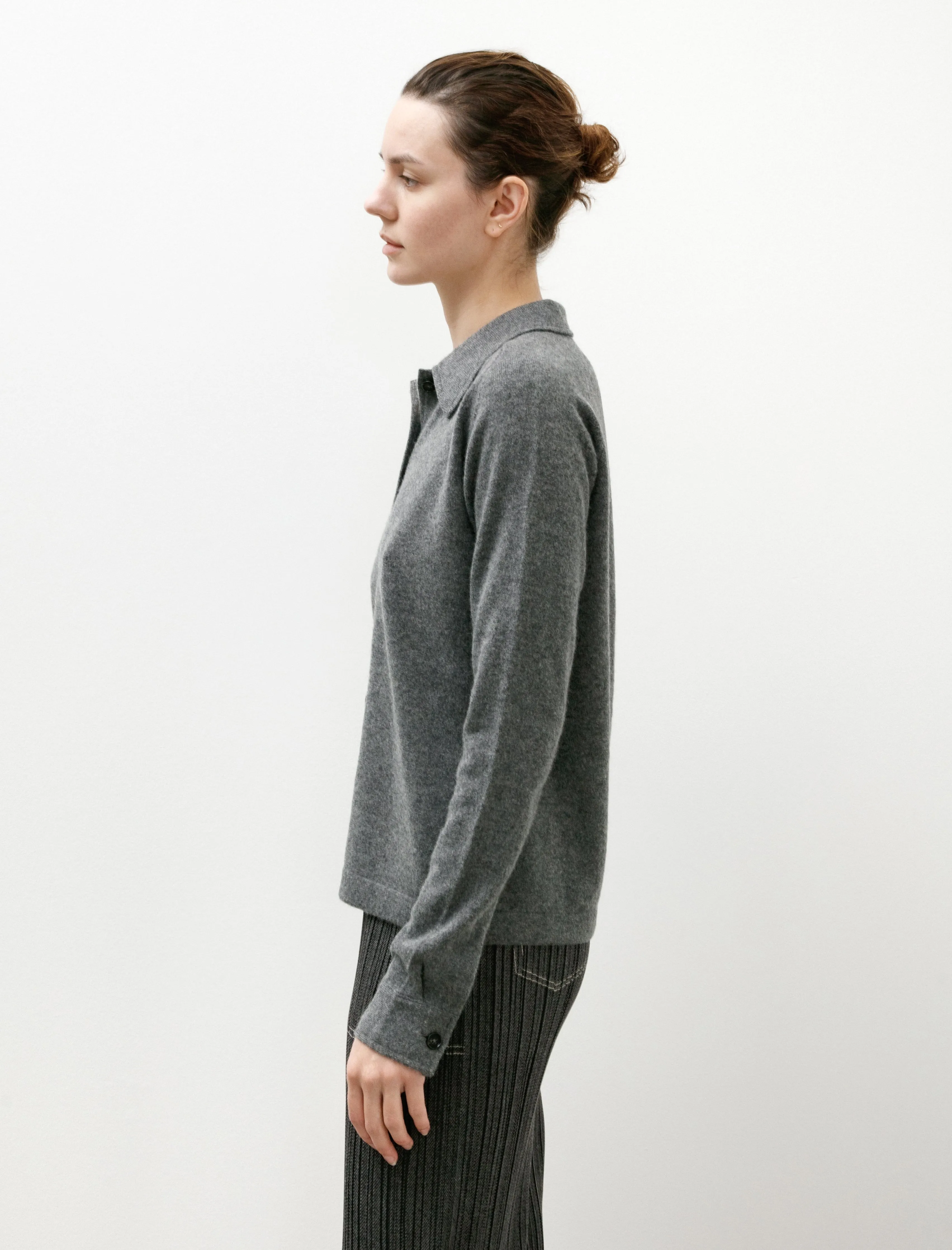 Raglan-Sleeve Cashmere Cardigan Dark Grey sold by SHOP NEIGHBOR product image thumbnail 3