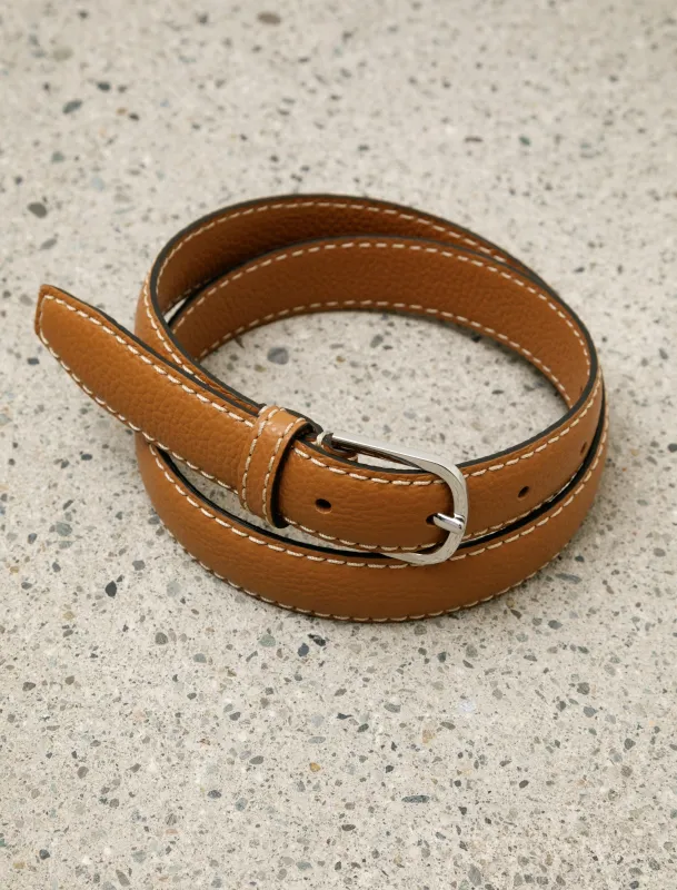 Slim Grained Leather Trouser Belt Tan sold by SHOP NEIGHBOR