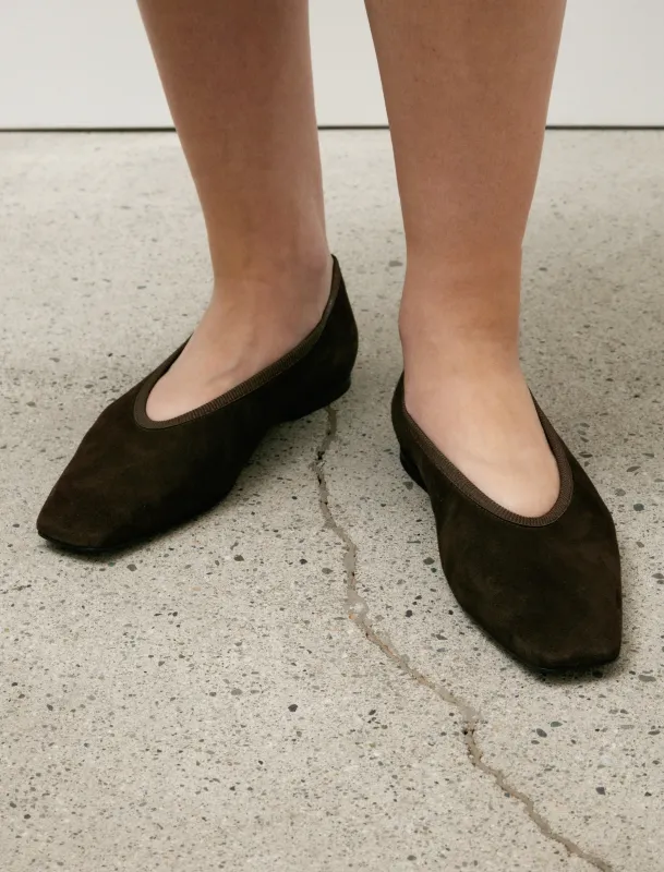Minimalist Suede Ballerina Pepper sold by SHOP NEIGHBOR