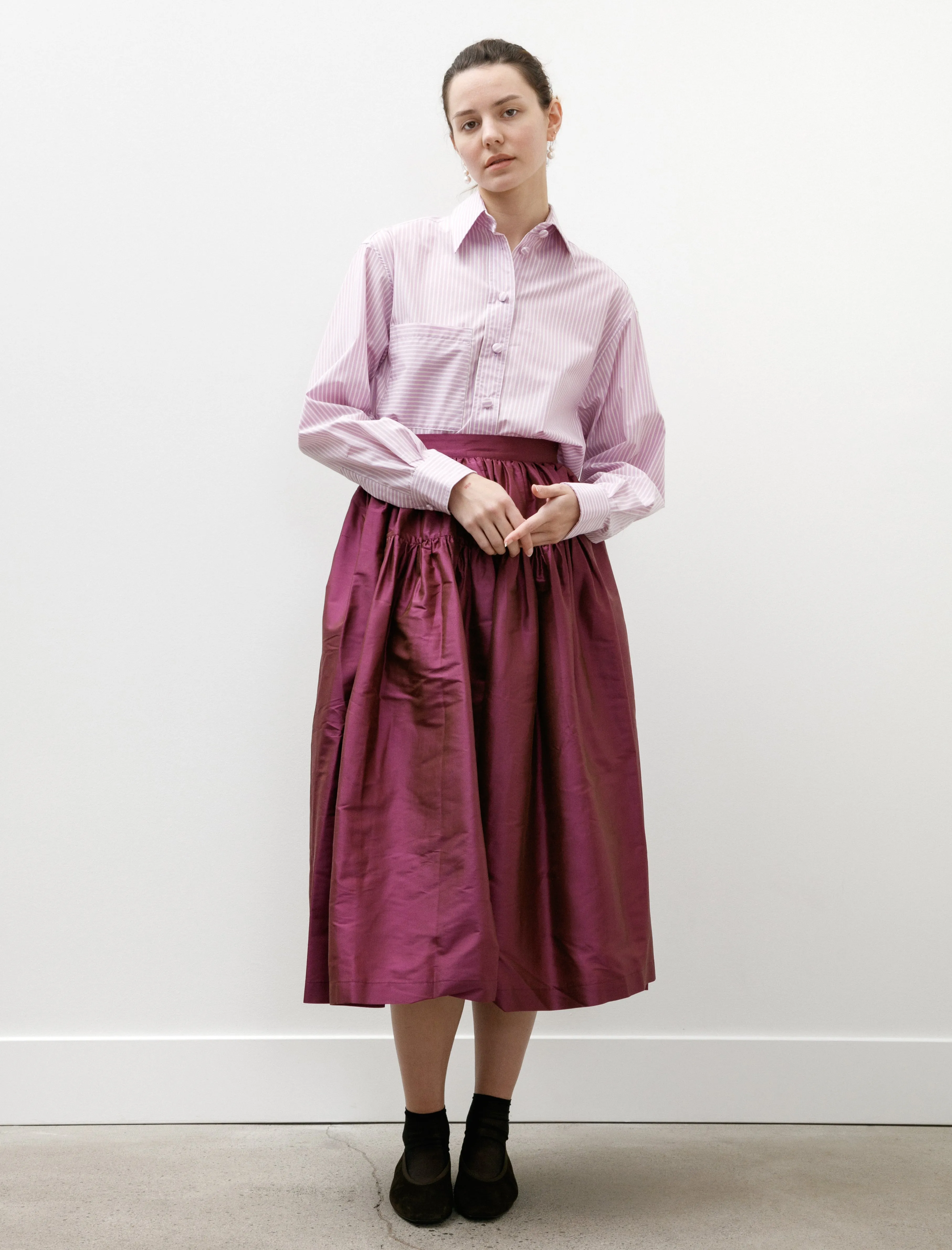 Silk Dupion Panel Skirt Plum sold by SHOP NEIGHBOR