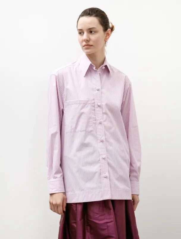 Japanese Cotton Stripe June Shirt Lilac Stripe sold by SHOP NEIGHBOR