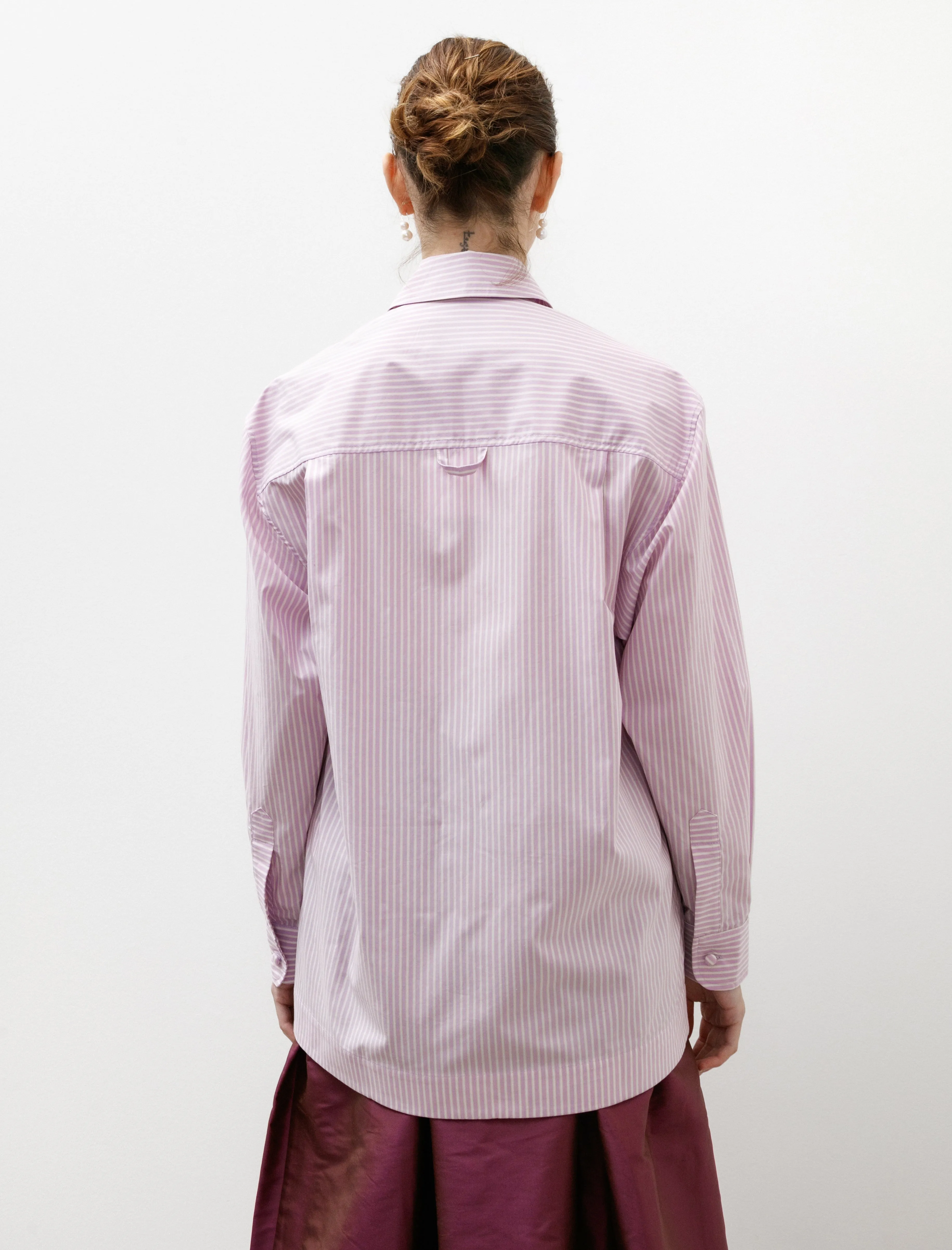 Japanese Cotton Stripe June Shirt Lilac Stripe sold by SHOP NEIGHBOR product image thumbnail 4