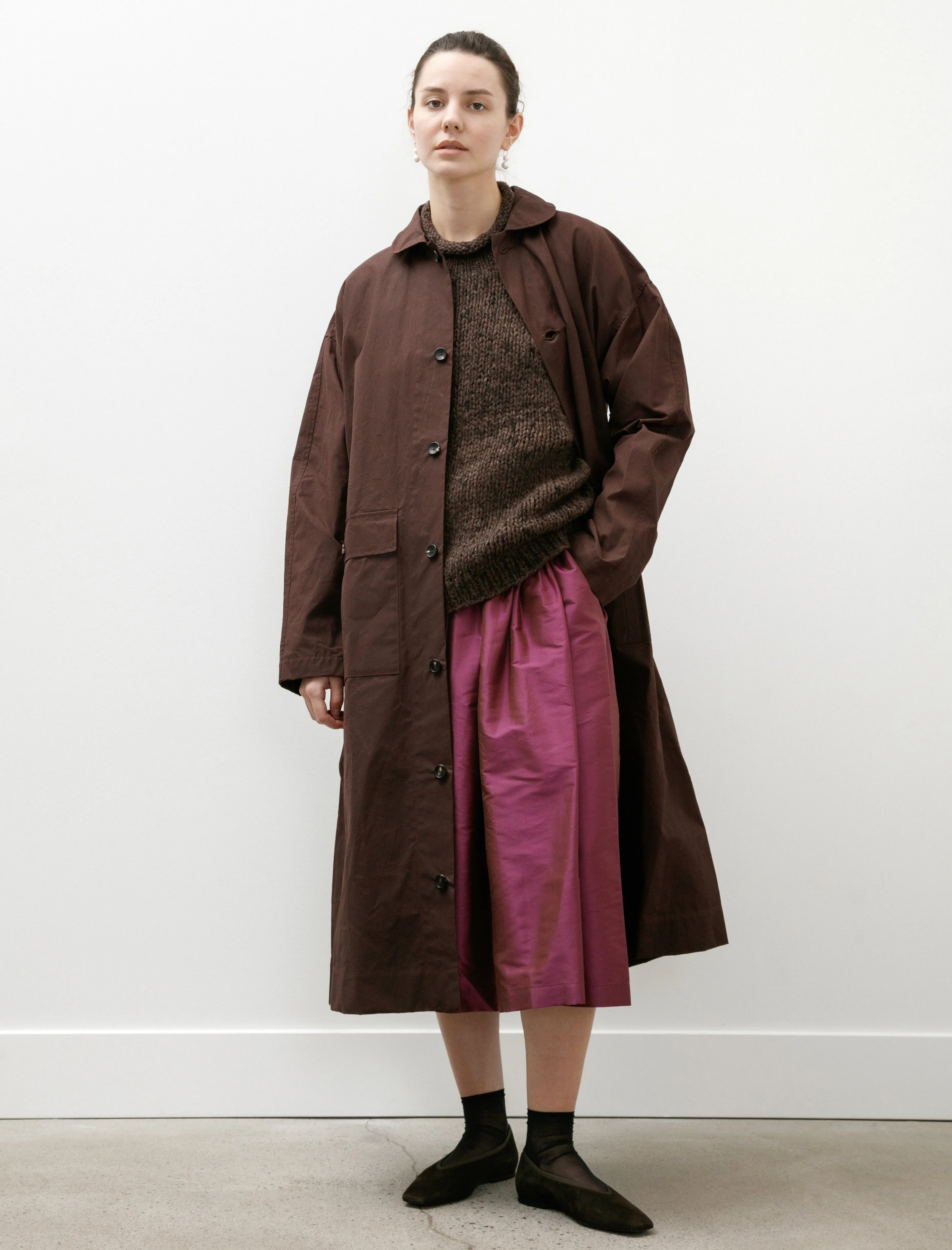 British Dry Oilskin Arlo Mac Mulberry sold by SHOP NEIGHBOR