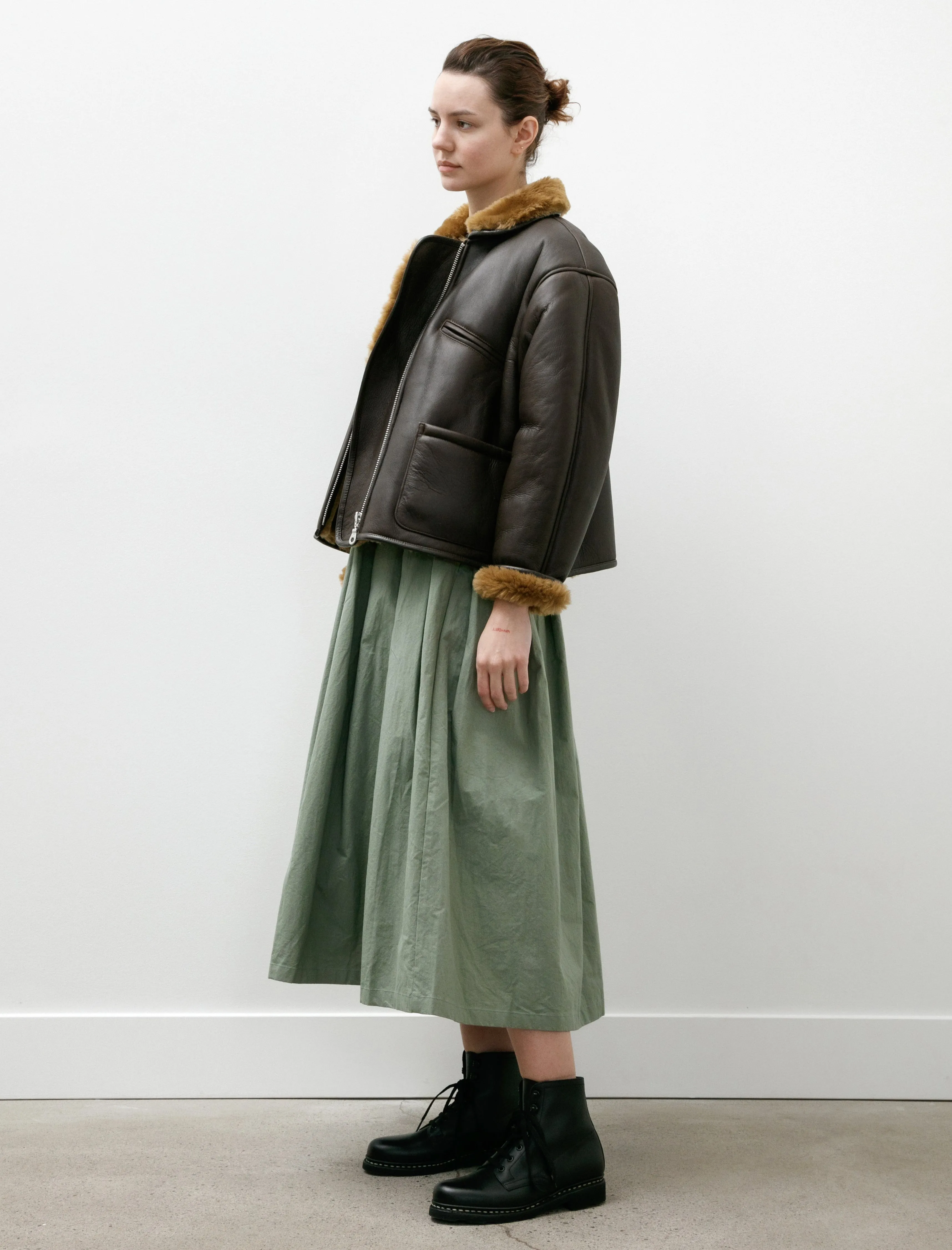 Leather Back Straight Hair Flying Jacket Ginger/Brown sold by SHOP NEIGHBOR product image thumbnail 5