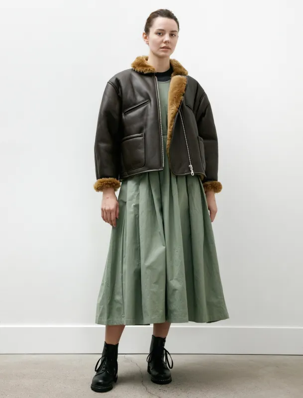 Leather Back Straight Hair Flying Jacket Ginger/Brown sold by SHOP NEIGHBOR