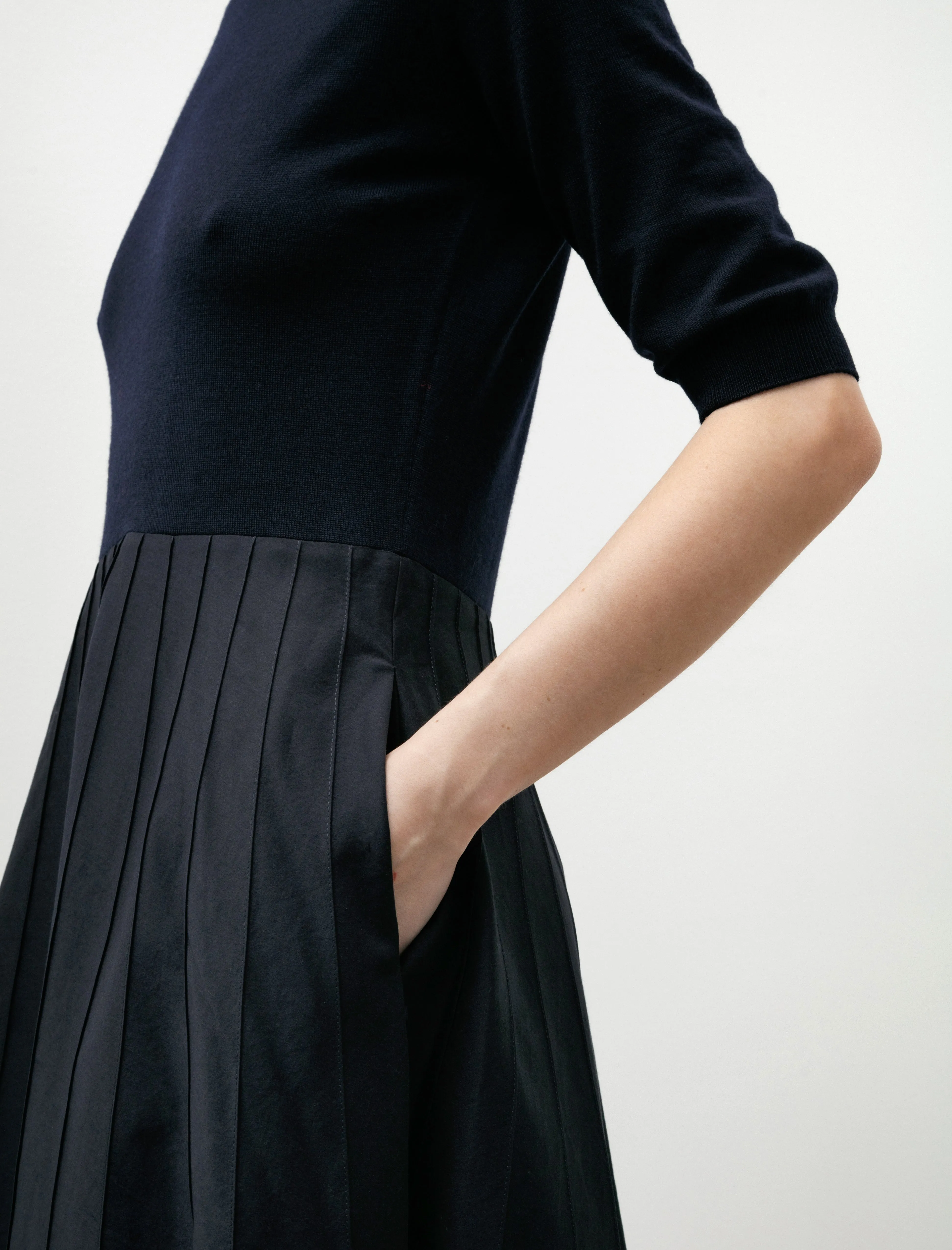 Knitted Top Dress Light Cotton Silk French Navy sold by SHOP NEIGHBOR product image thumbnail 4