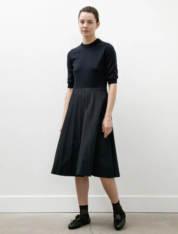 Knitted Top Dress Light Cotton Silk French Navy sold by SHOP NEIGHBOR