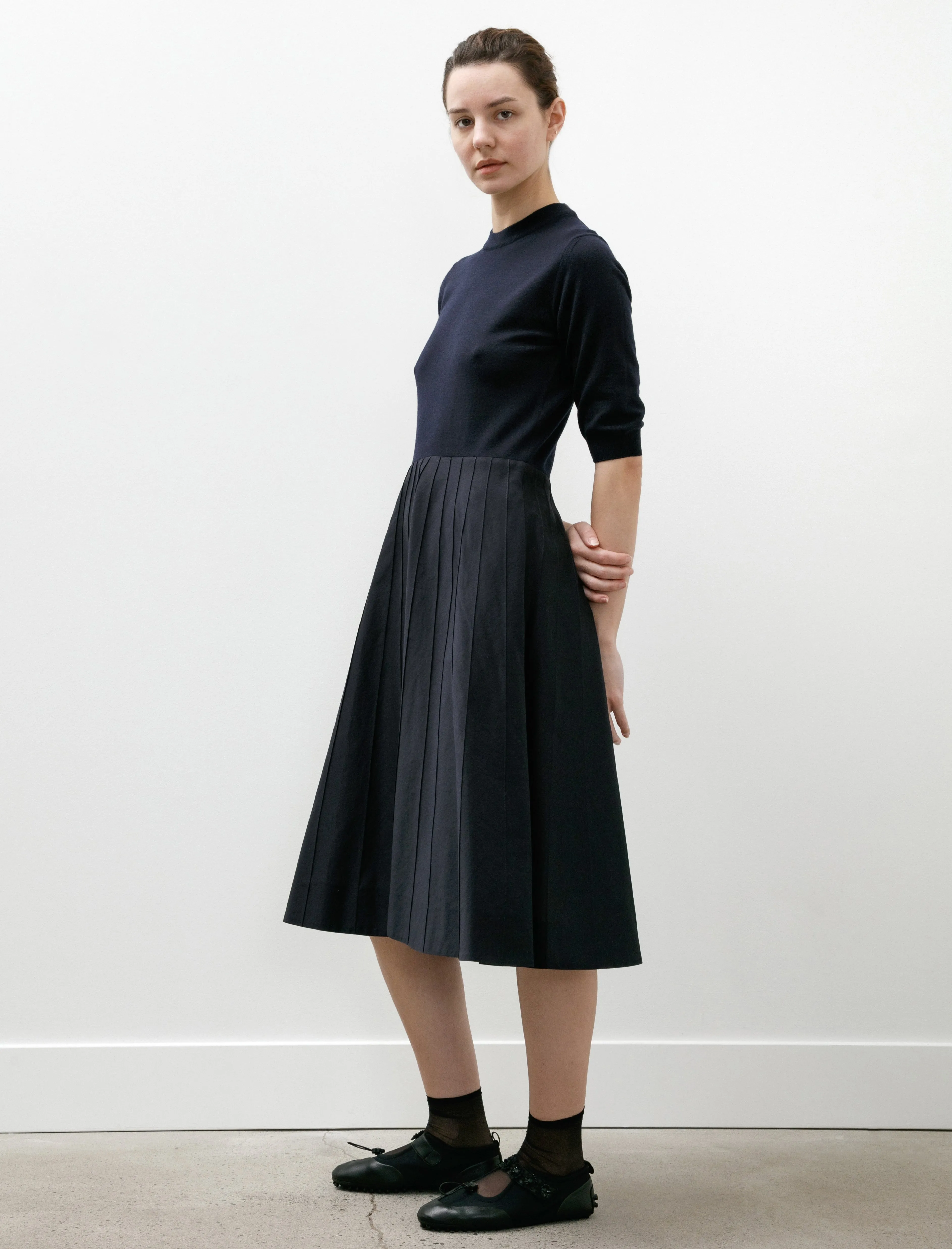 Knitted Top Dress Light Cotton Silk French Navy sold by SHOP NEIGHBOR product image thumbnail 2