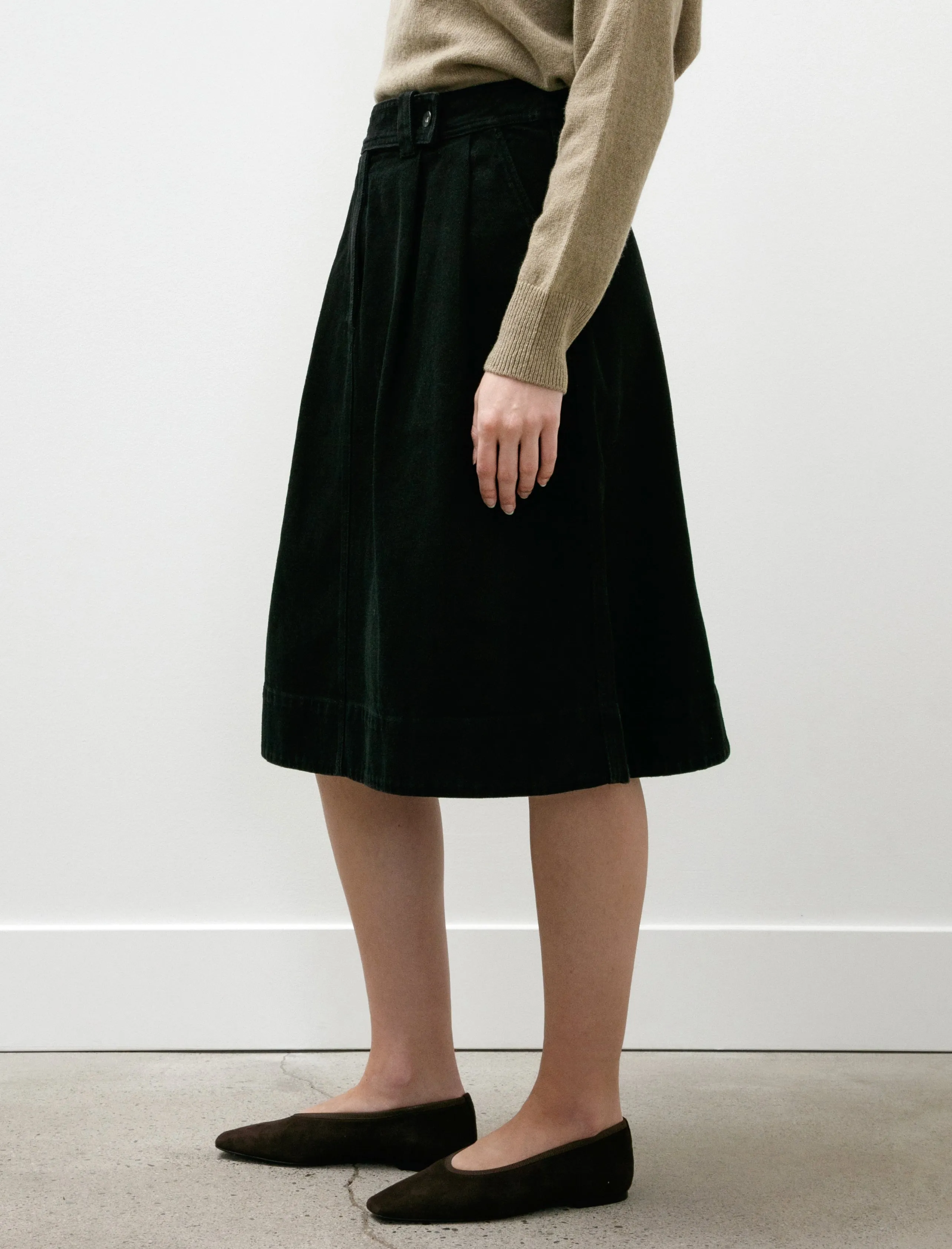 MHL Double Pleat Skirt Cotton Denim Black sold by SHOP NEIGHBOR product image thumbnail 4