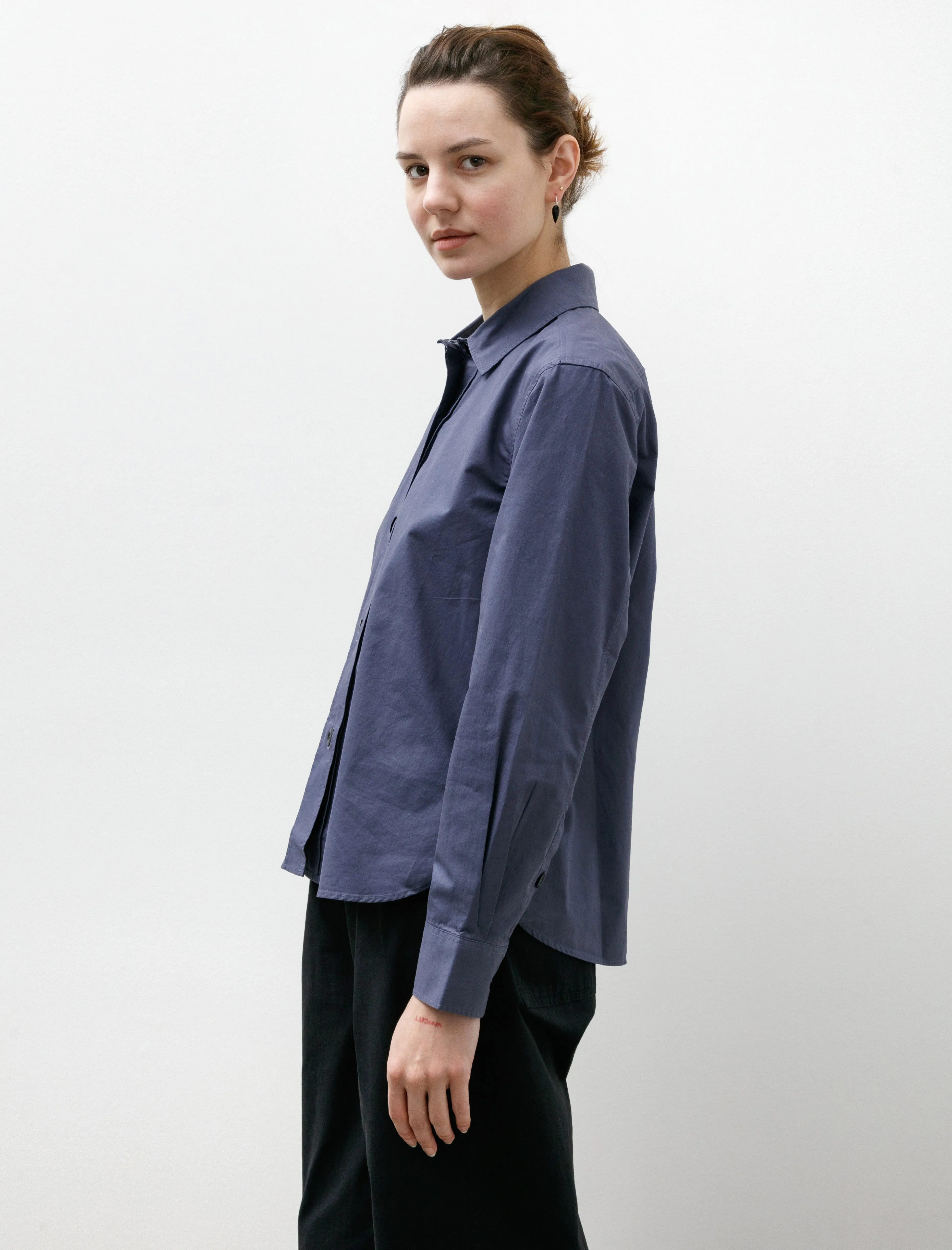 MHL Simple Shirt Lightweight Brushed Indigo sold by SHOP NEIGHBOR product image thumbnail 3
