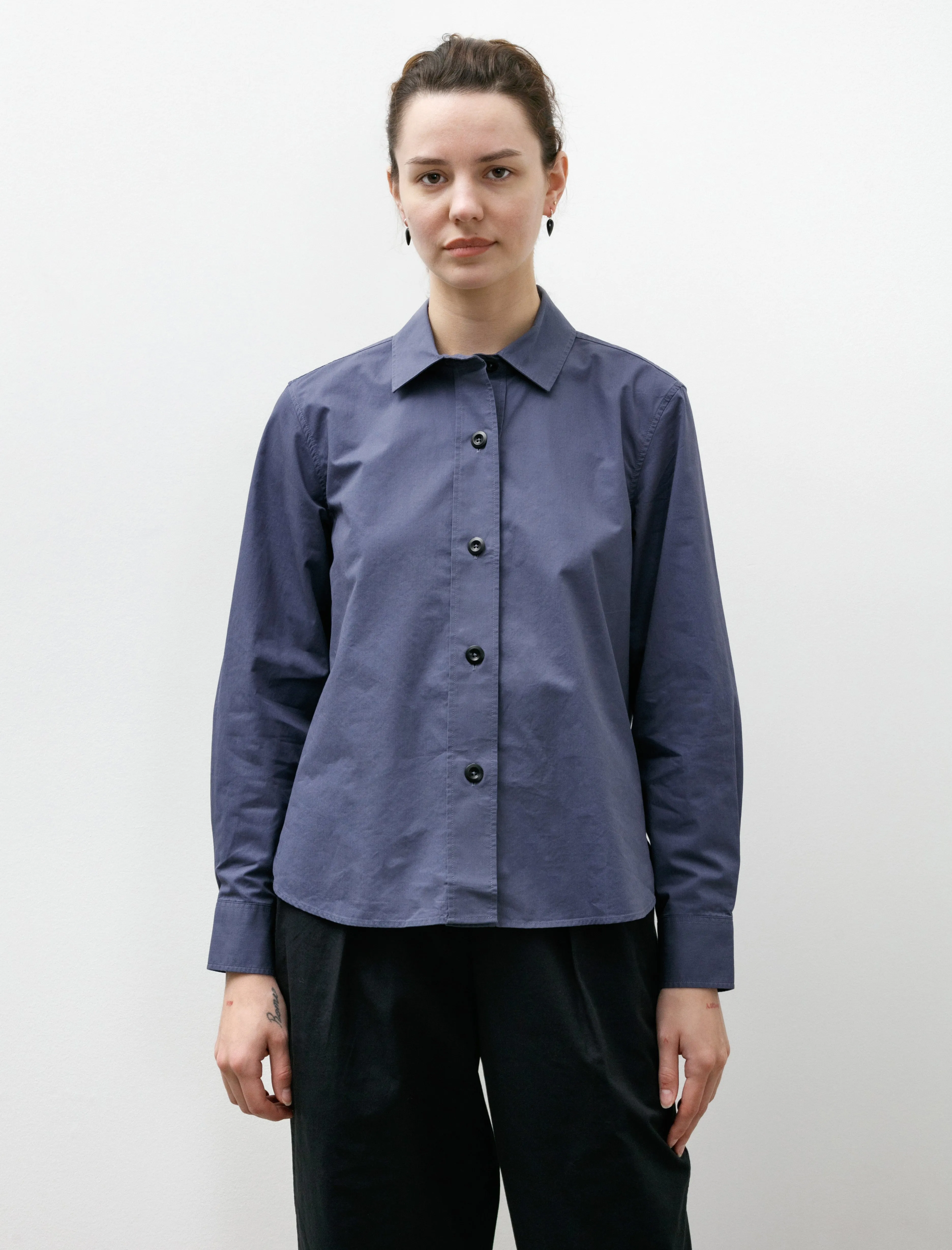 MHL Simple Shirt Lightweight Brushed Indigo sold by SHOP NEIGHBOR