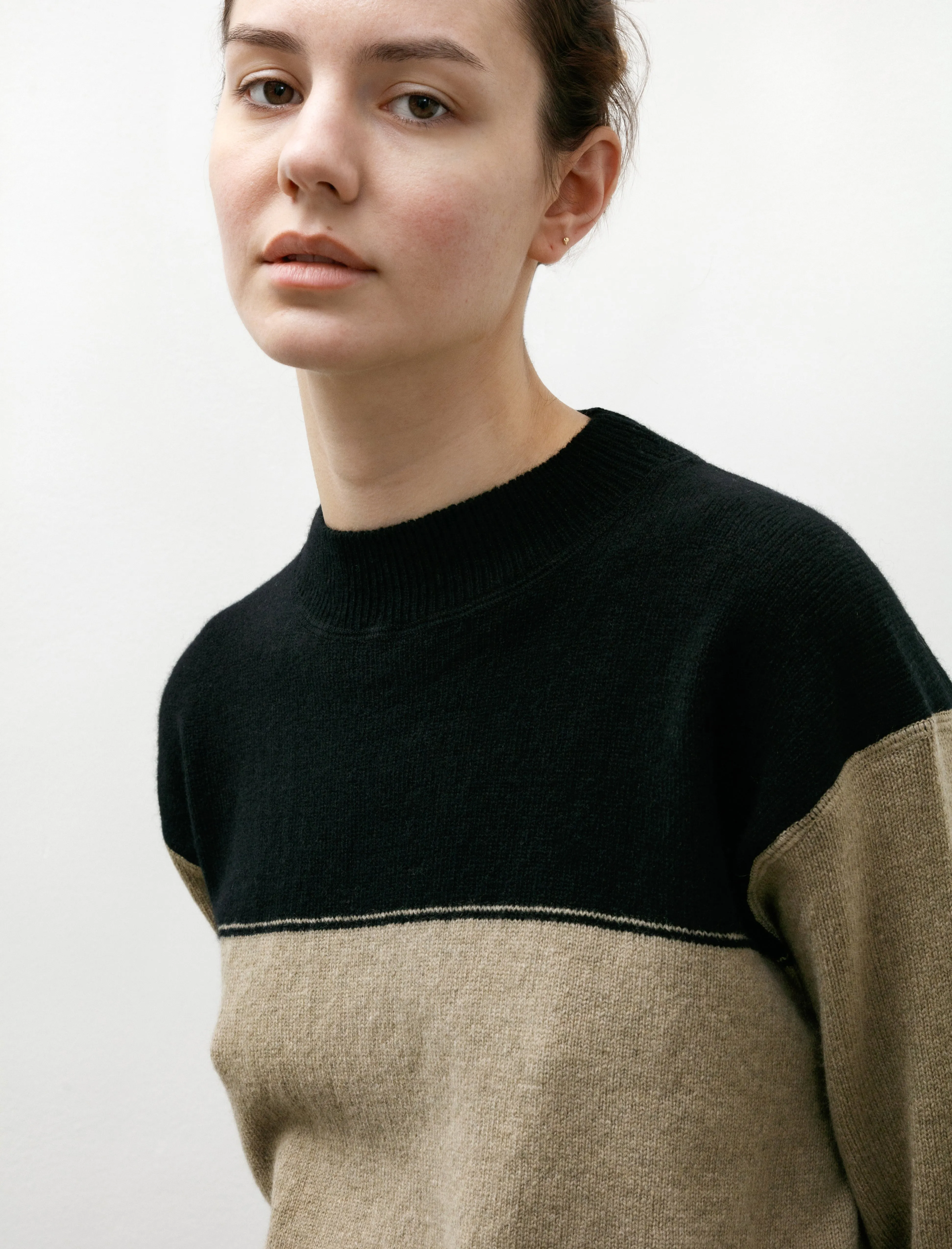 MHL Colour Block Jumper Lambswool Black/Linen sold by SHOP NEIGHBOR product image thumbnail 2