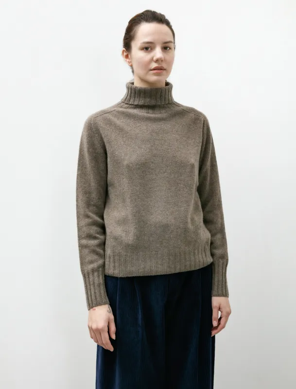 Wide Roll Neck Cashmere Natural Melange sold by SHOP NEIGHBOR