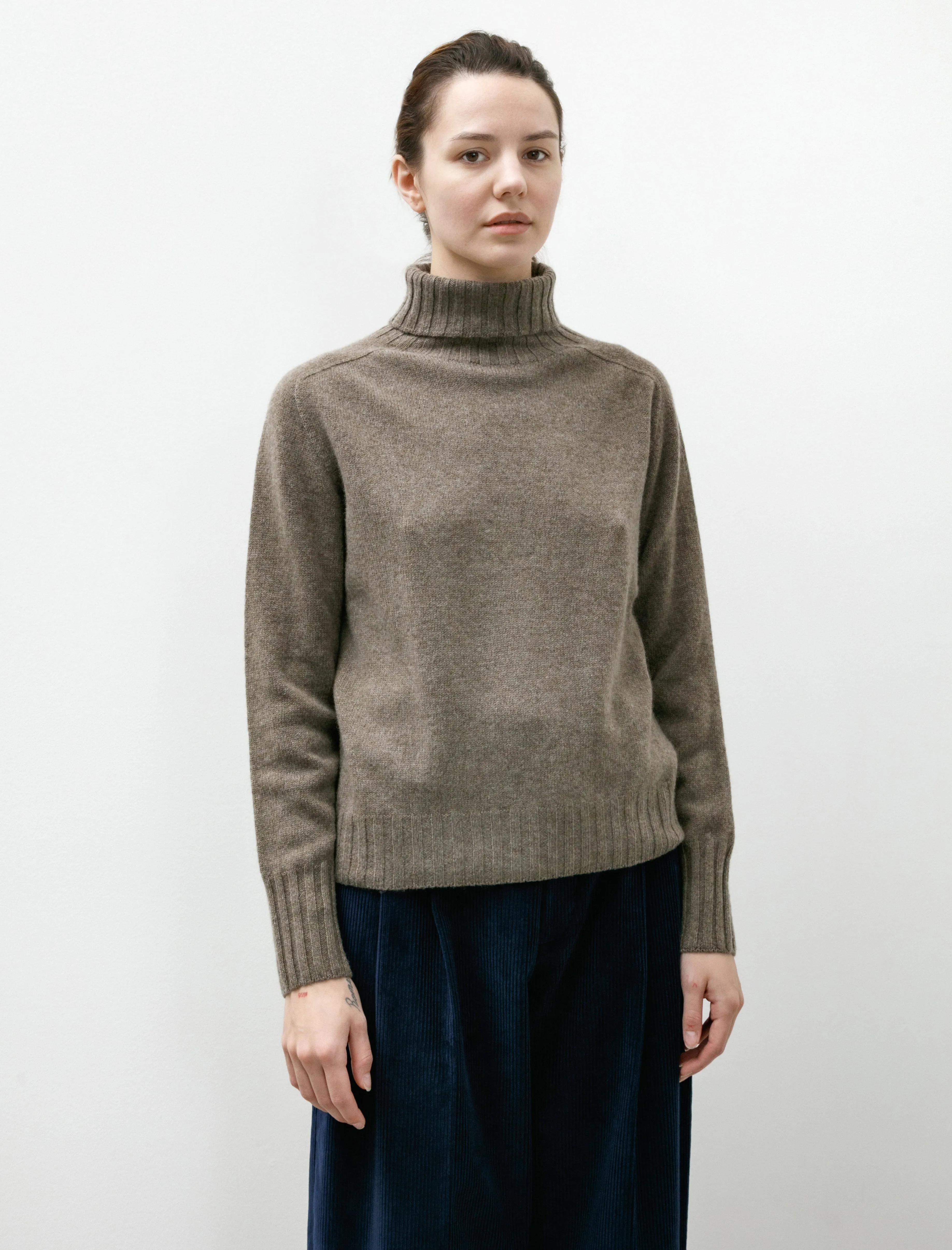 Wide Roll Neck Cashmere Natural Melange sold by SHOP NEIGHBOR