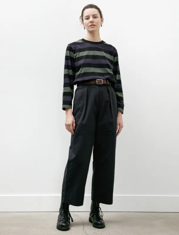 MHL Pleated Crop Trousers Soft Dense Cotton Navy sold by SHOP NEIGHBOR