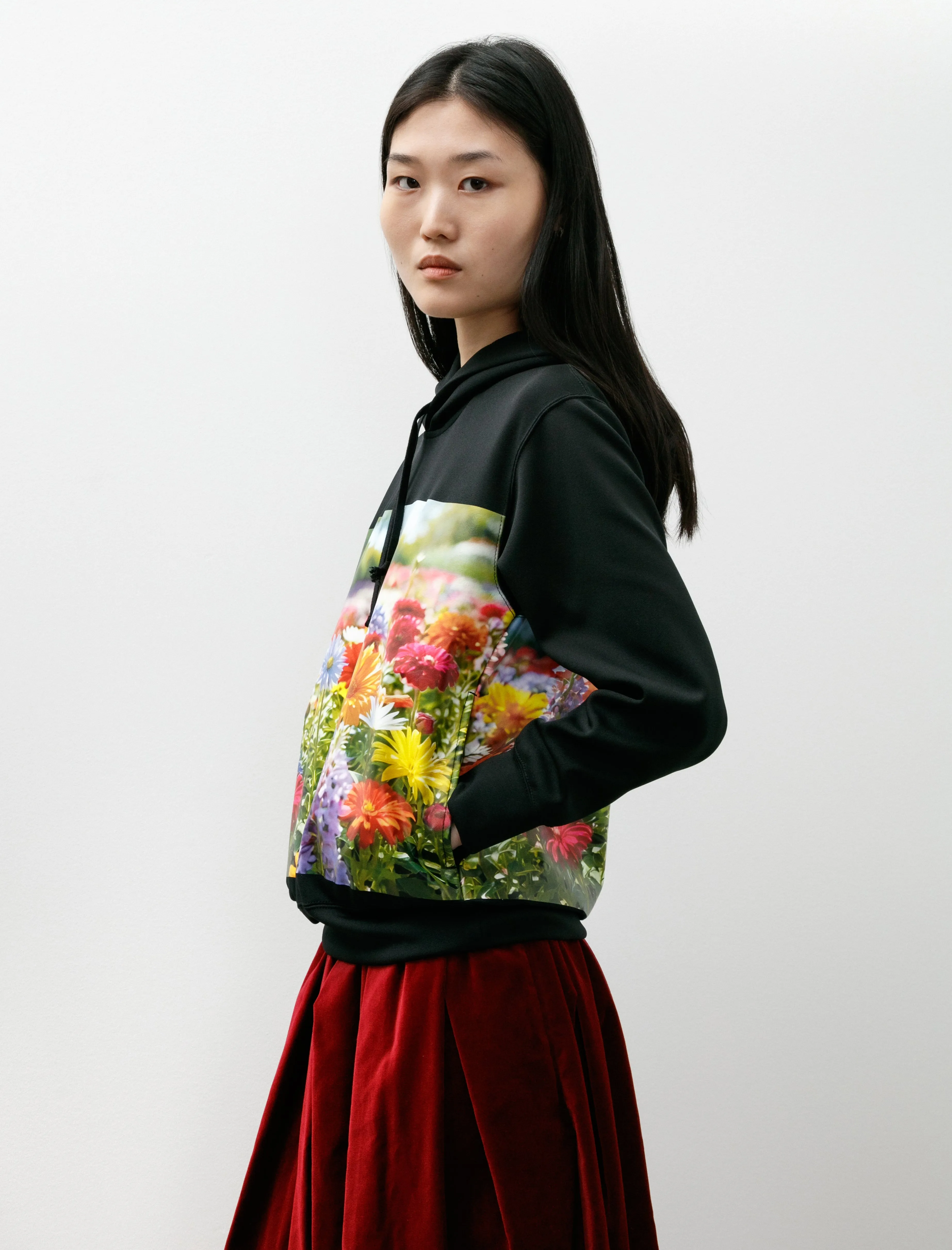 Floral Printed Hoodie Black sold by SHOP NEIGHBOR product image thumbnail 3