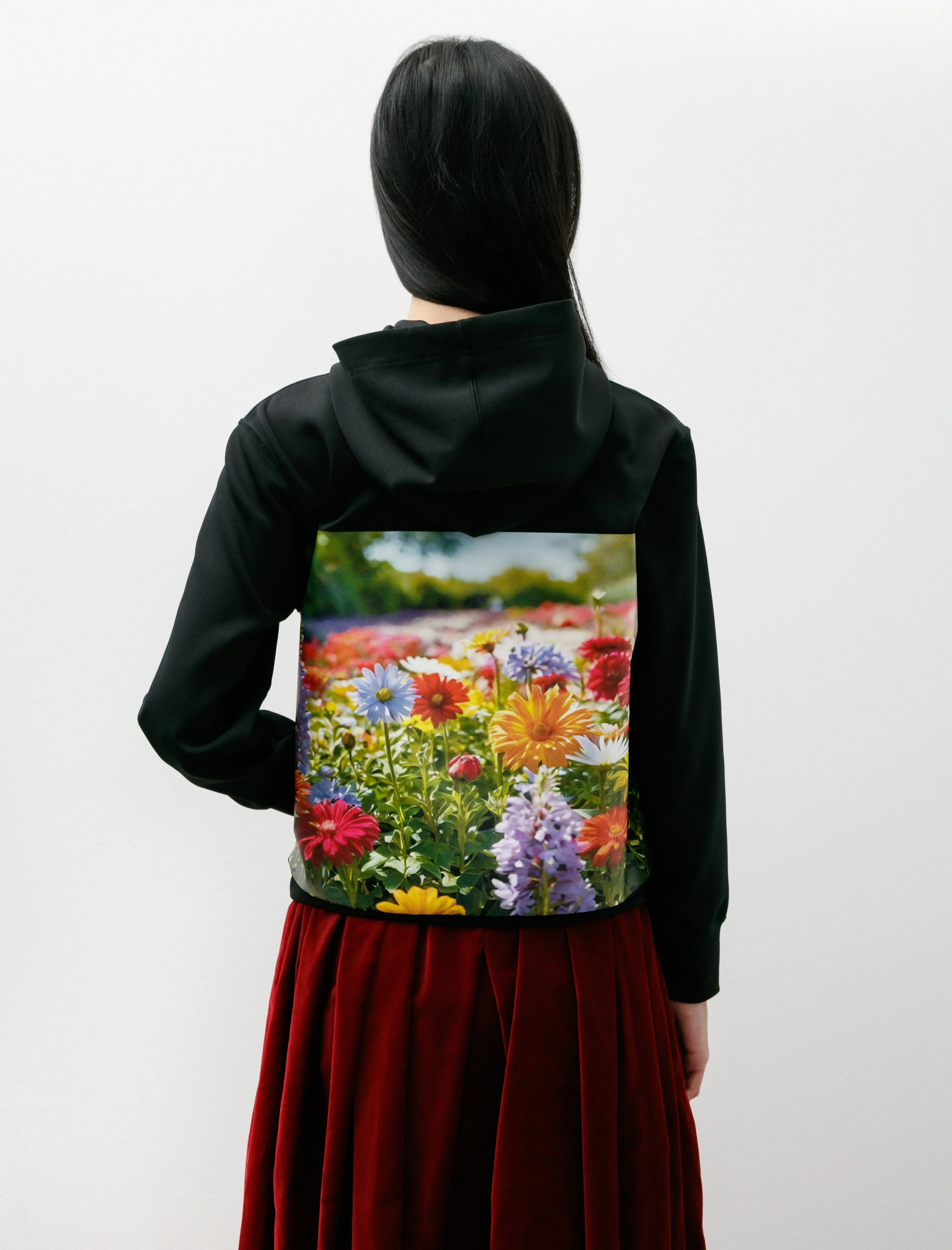Floral Printed Hoodie Black sold by SHOP NEIGHBOR product image thumbnail 4