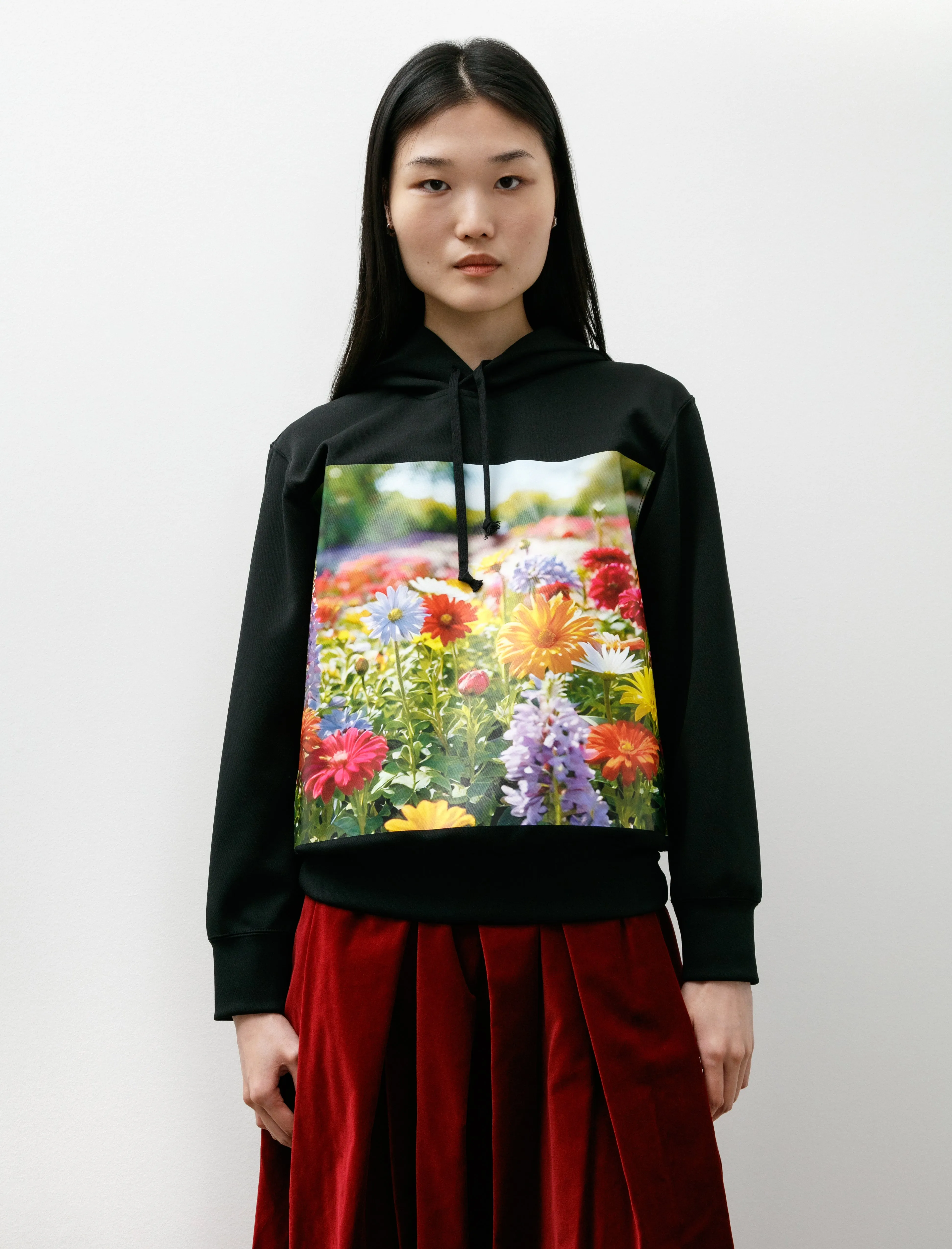 Floral Printed Hoodie Black sold by SHOP NEIGHBOR