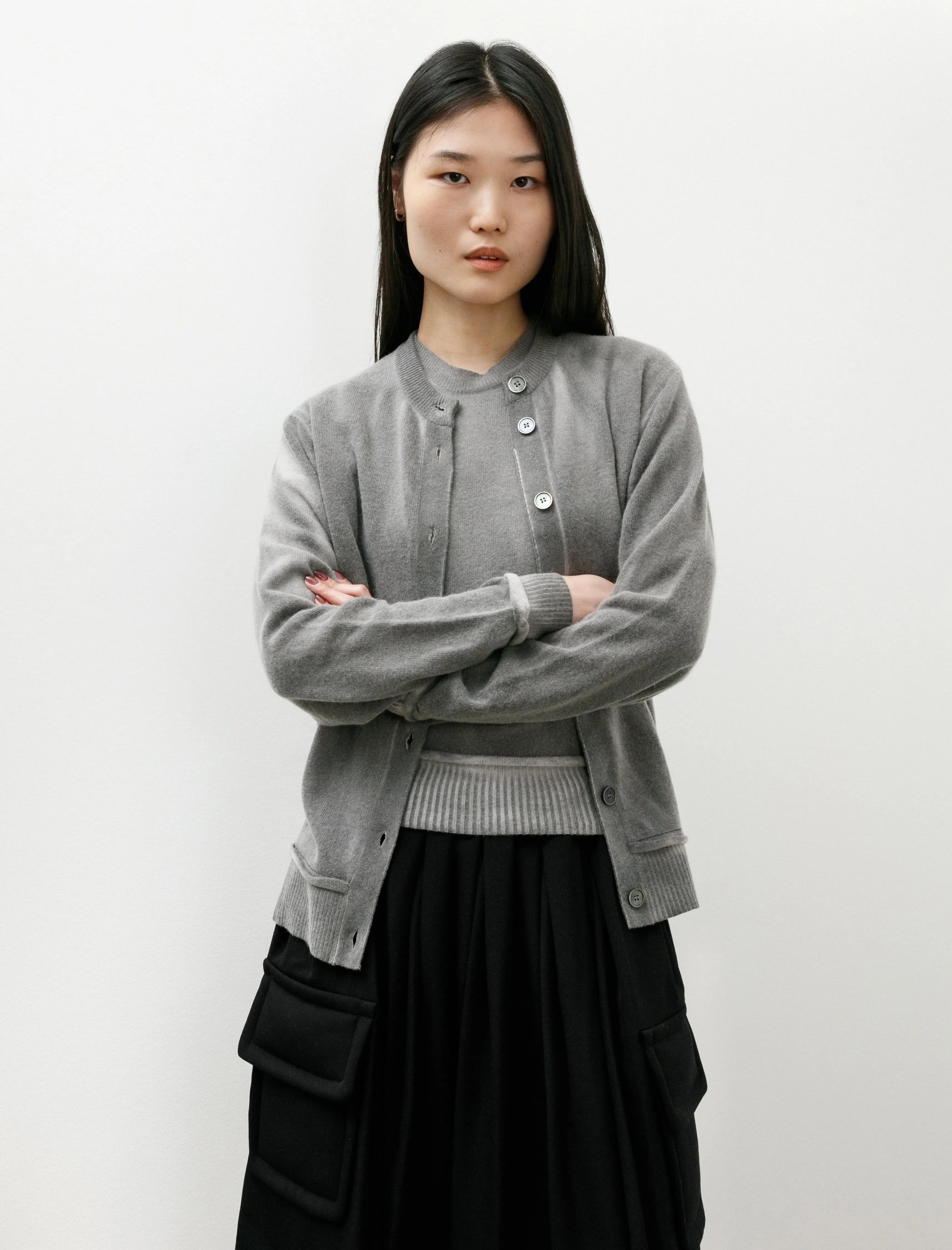 Dual Cardigan Grey Spray Dye Cherub Wool sold by SHOP NEIGHBOR
