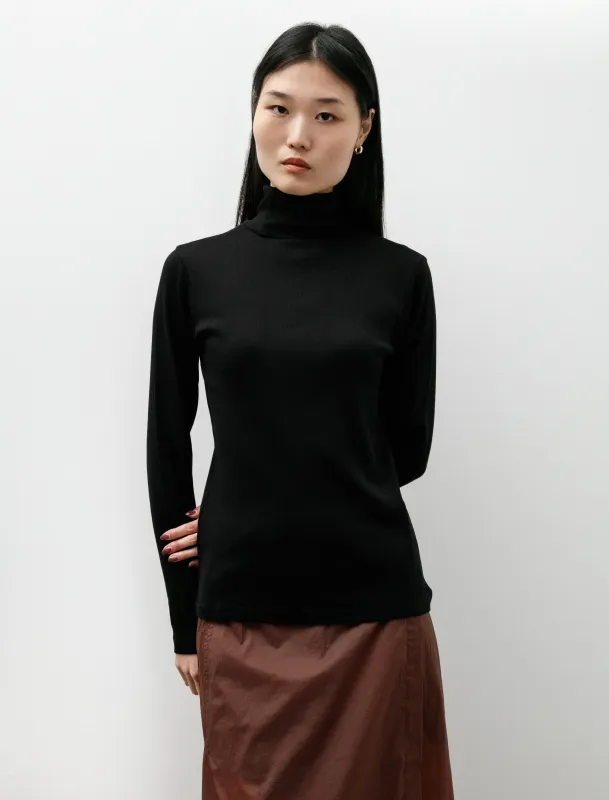 Rib LS Roll Neck Black sold by SHOP NEIGHBOR