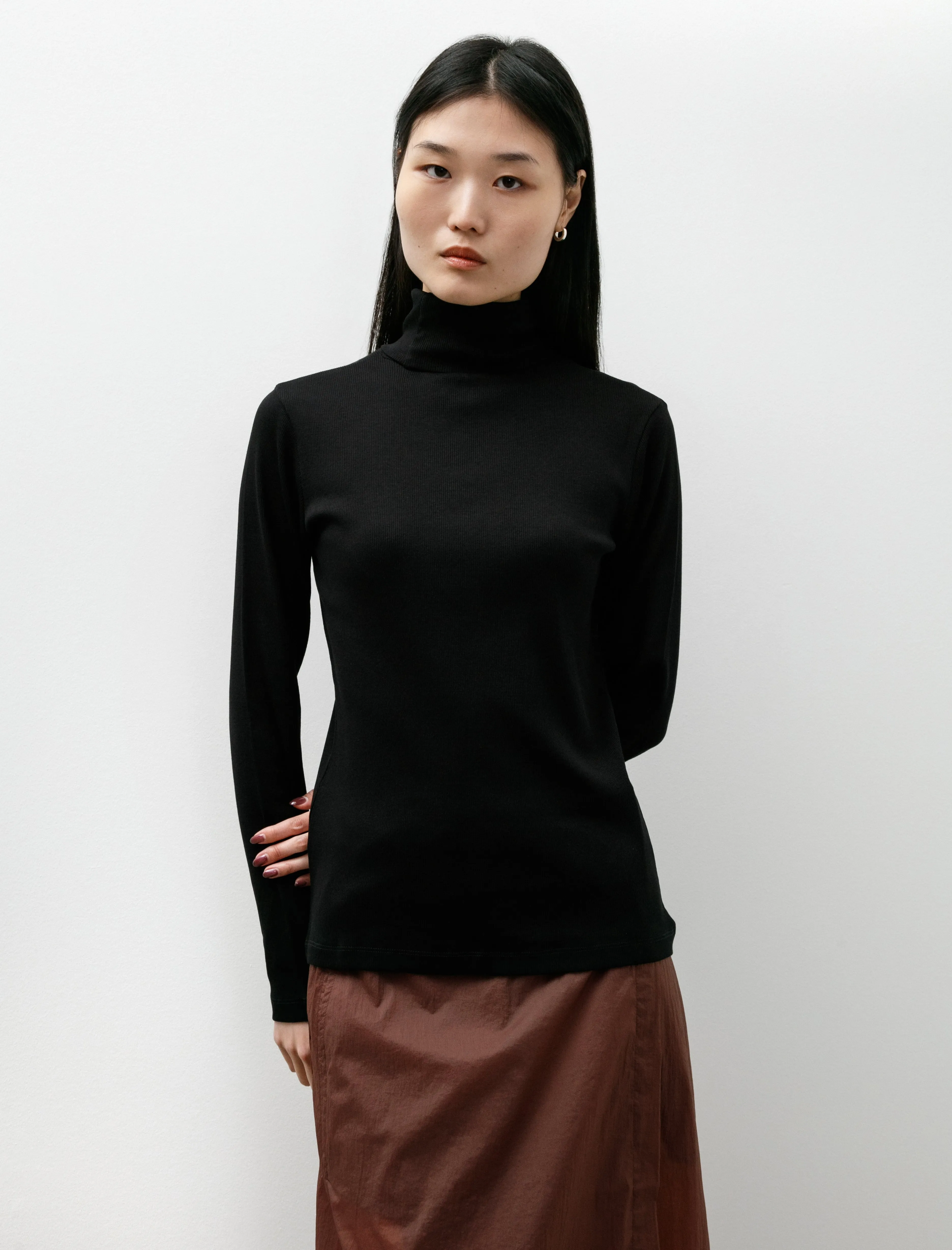 Rib LS Roll Neck Black sold by SHOP NEIGHBOR