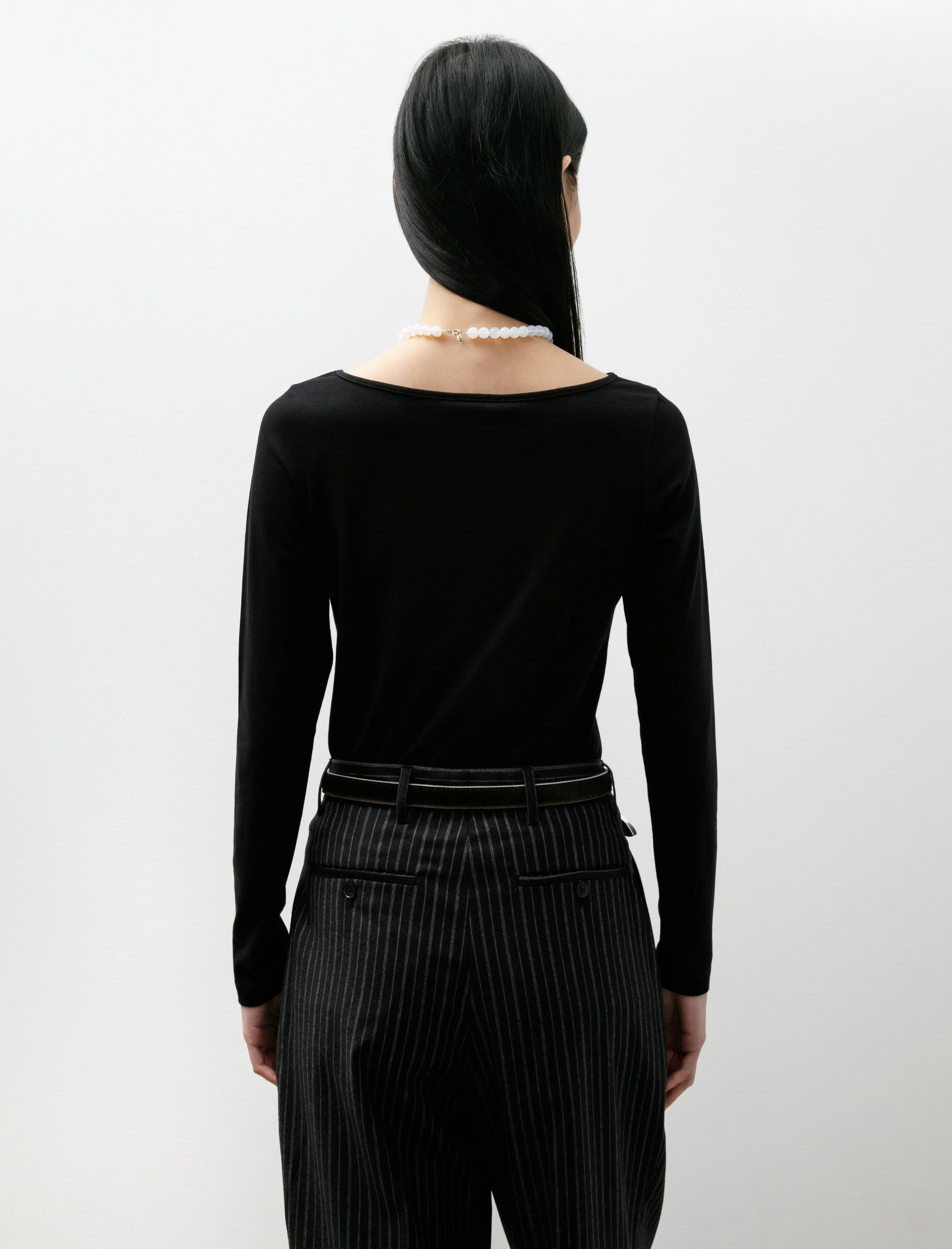 Slack Neck LS Top Black sold by SHOP NEIGHBOR product image thumbnail 4