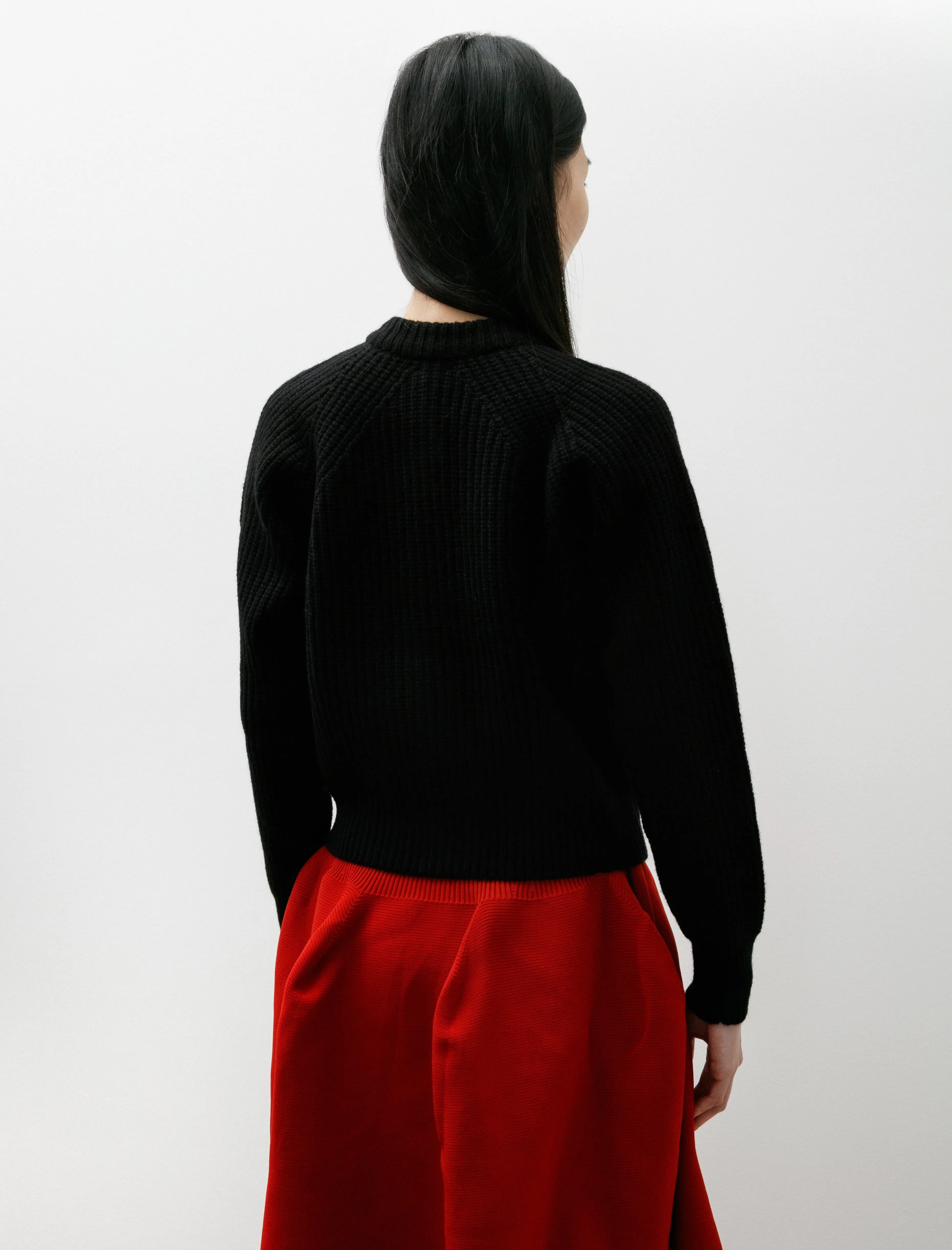 Ribbed Crew Neck Cardigan Black sold by SHOP NEIGHBOR product image thumbnail 4