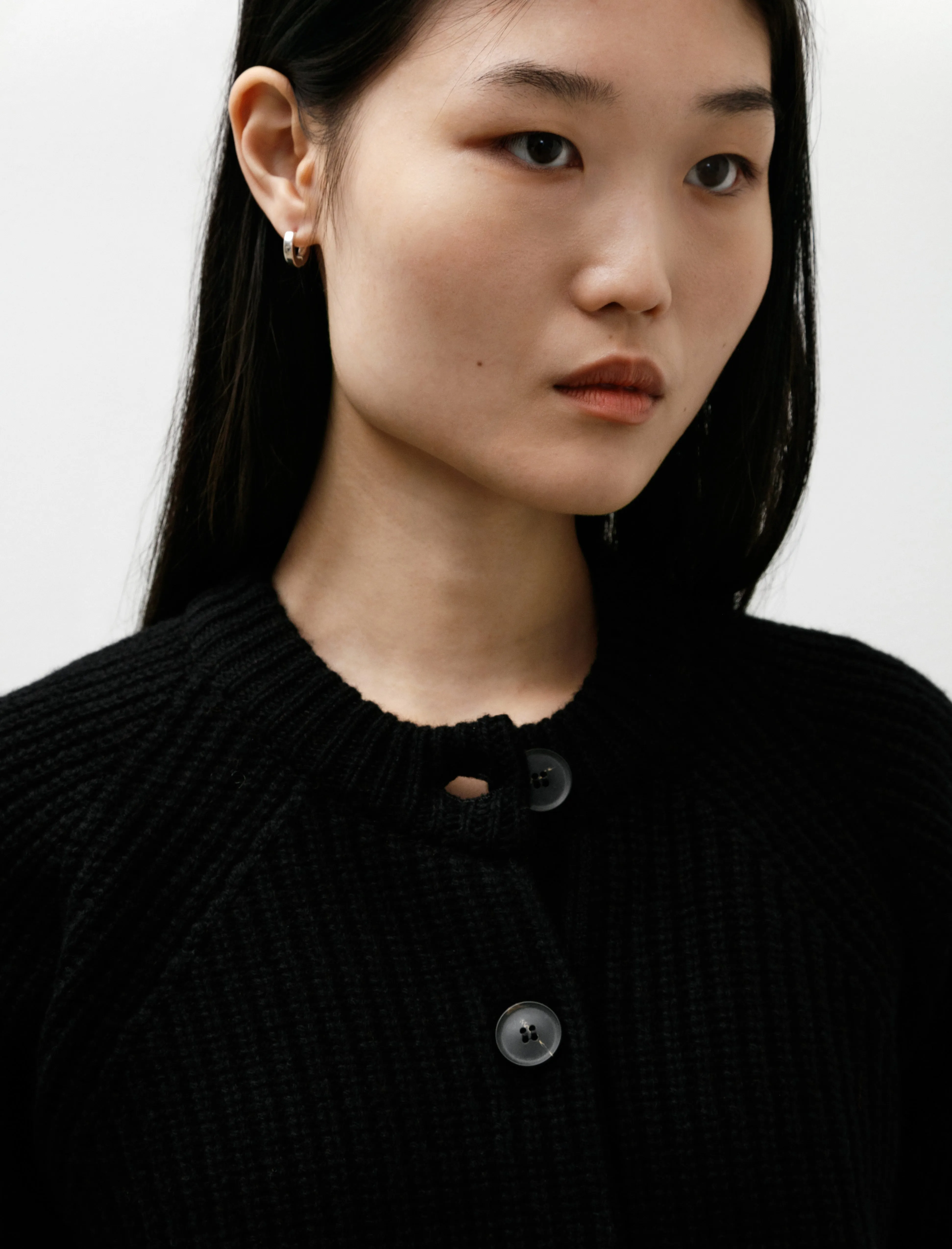 Ribbed Crew Neck Cardigan Black sold by SHOP NEIGHBOR product image thumbnail 2