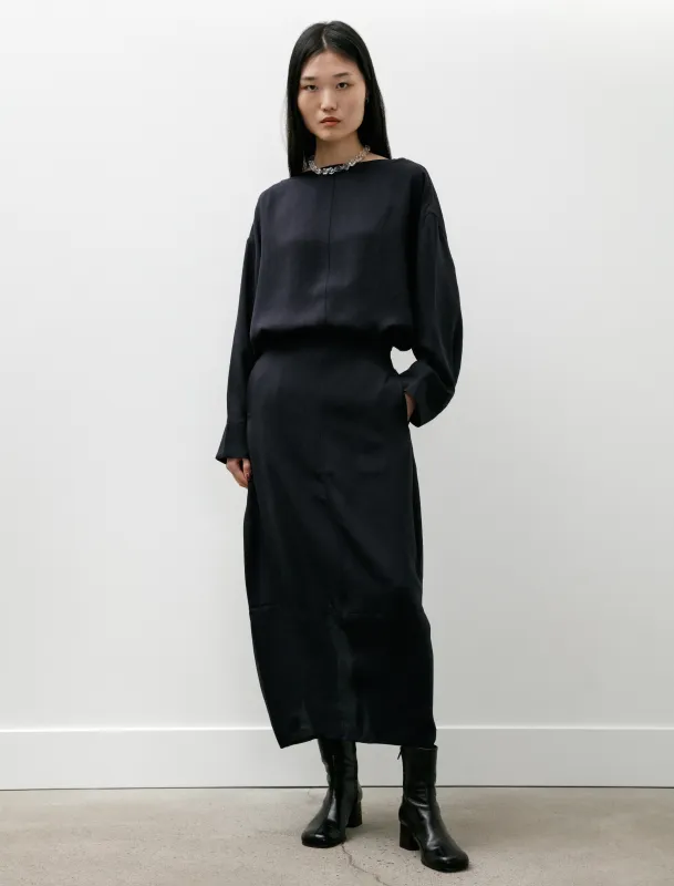 Beni Round Skirt Linenlike Twill Darkest Navy made by SHOP NEIGHBOR