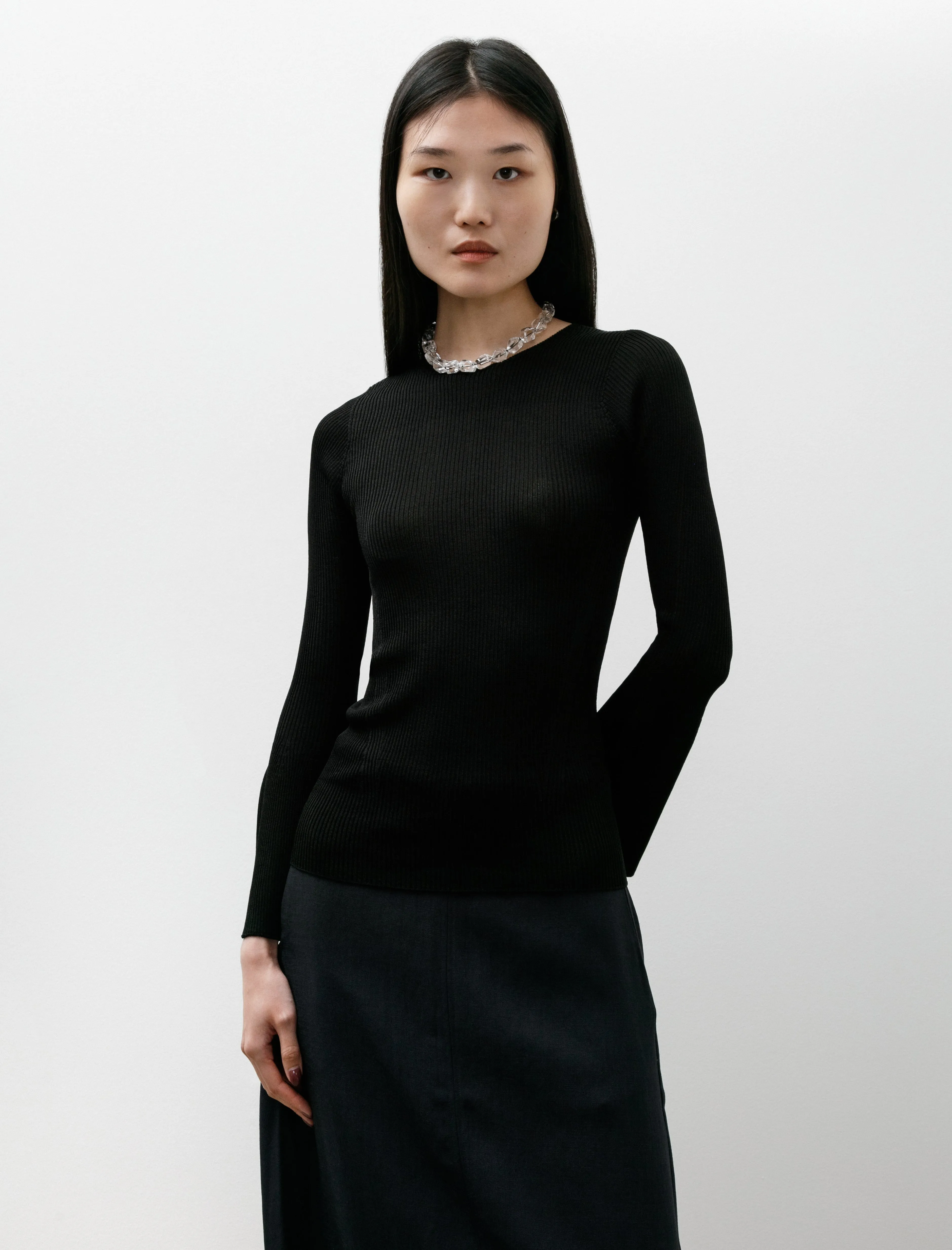 Soft Portrait Long Bell Sleeve Top Black sold by SHOP NEIGHBOR