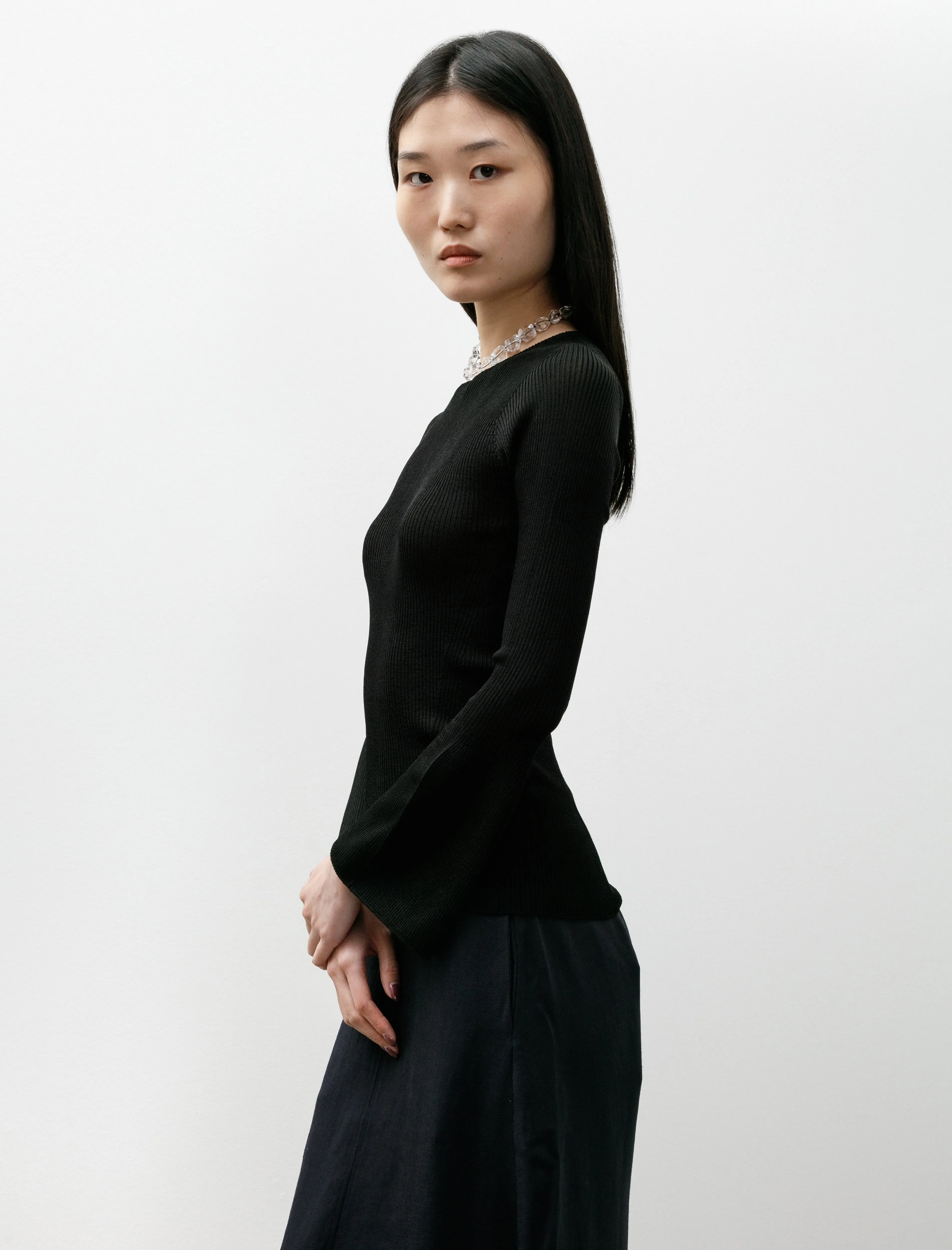 Soft Portrait Long Bell Sleeve Top Black sold by SHOP NEIGHBOR product image thumbnail 3