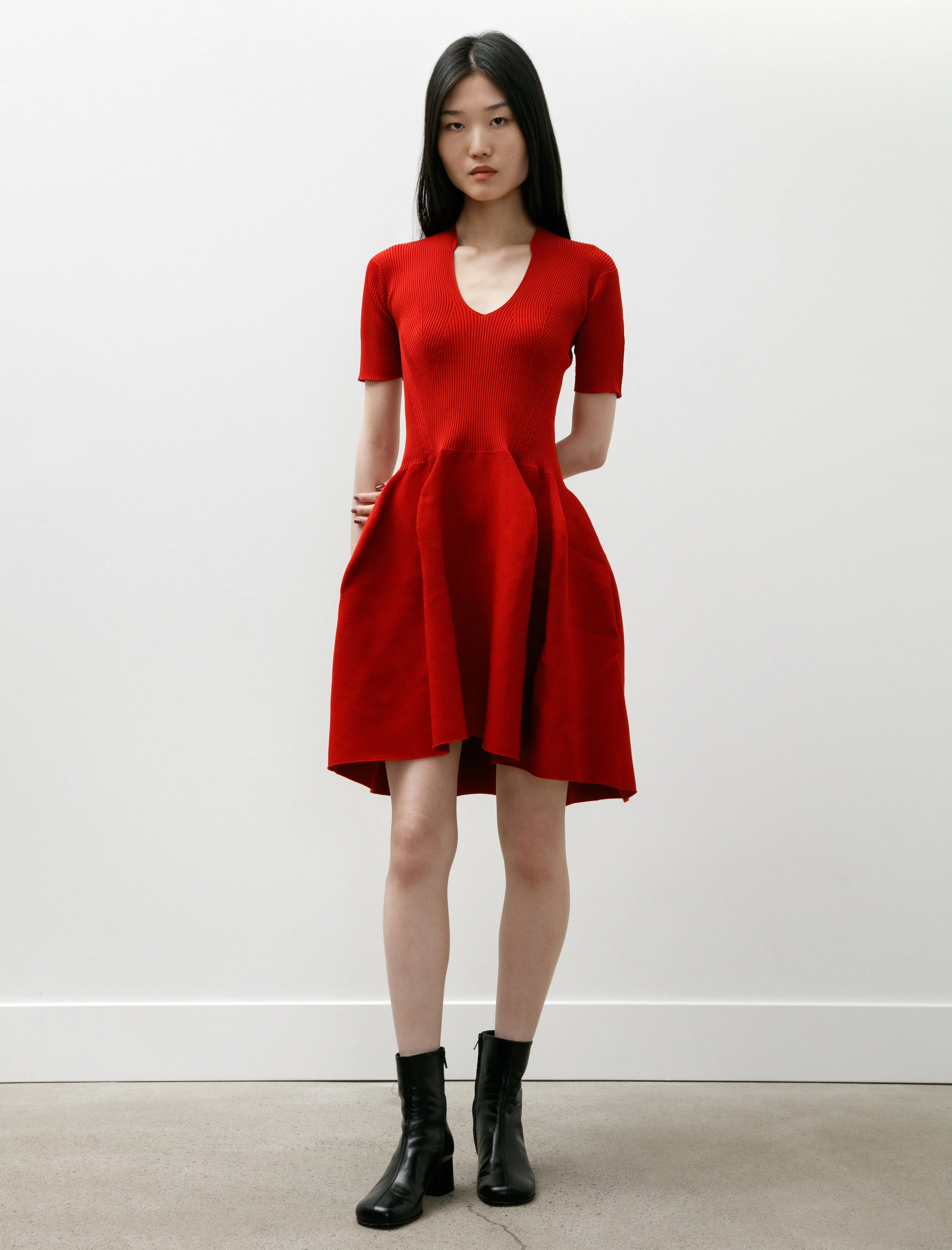 Pottery HS Stand Up Collar Mini Dress Red sold by SHOP NEIGHBOR