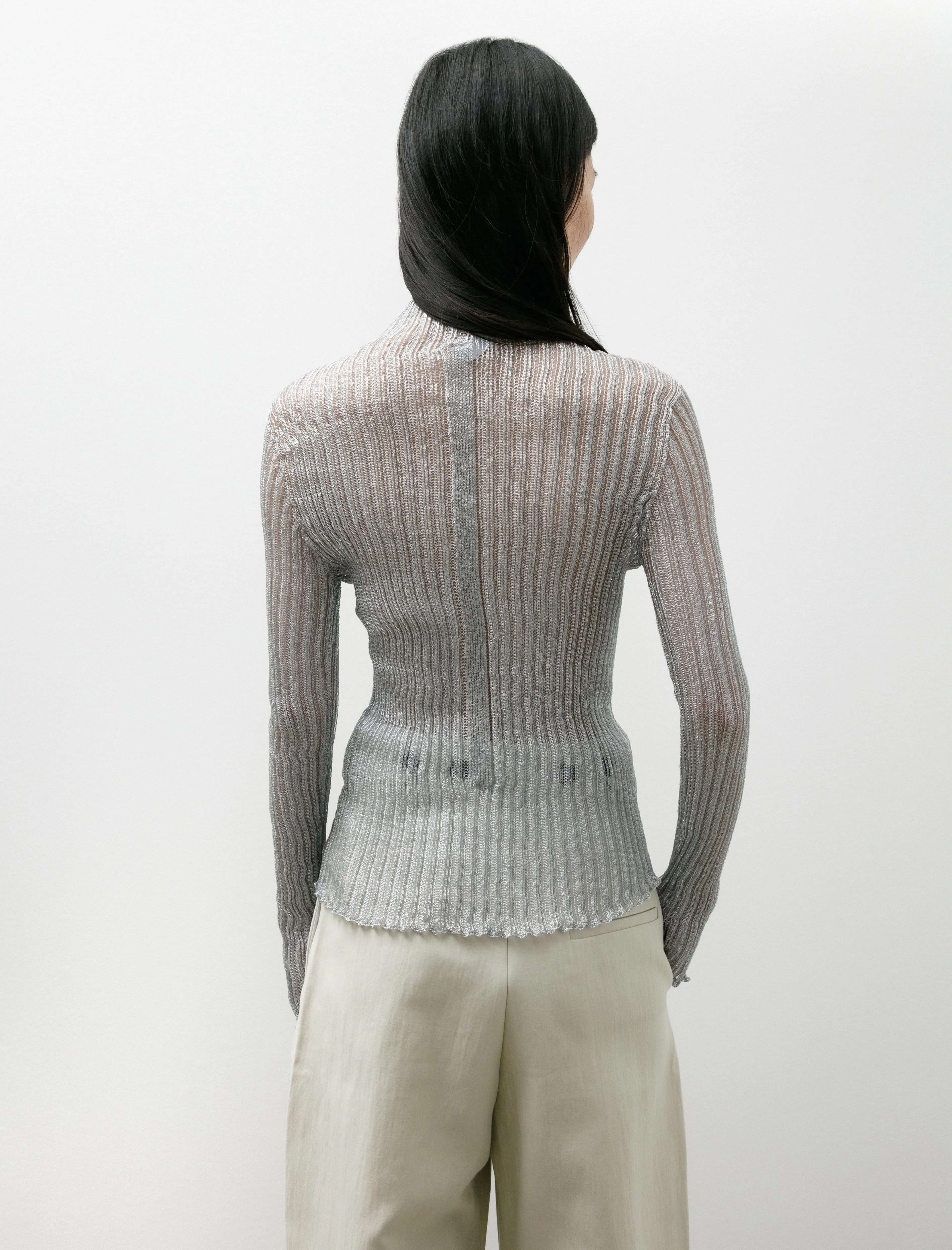 Soft Portrait Metal Long Sleeve Top Silver sold by SHOP NEIGHBOR product image thumbnail 3