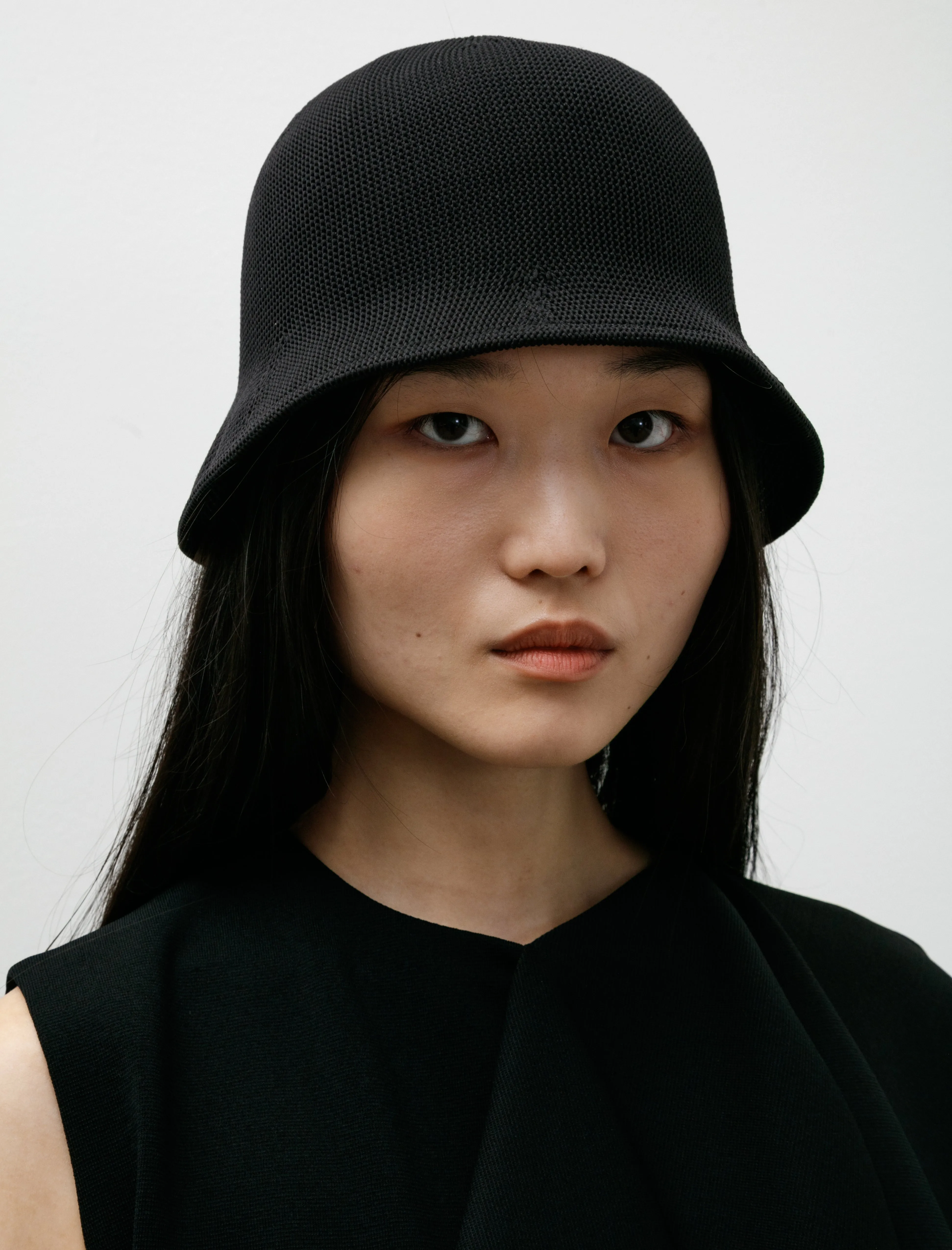 Mesh Asymmetric Hat Black sold by SHOP NEIGHBOR