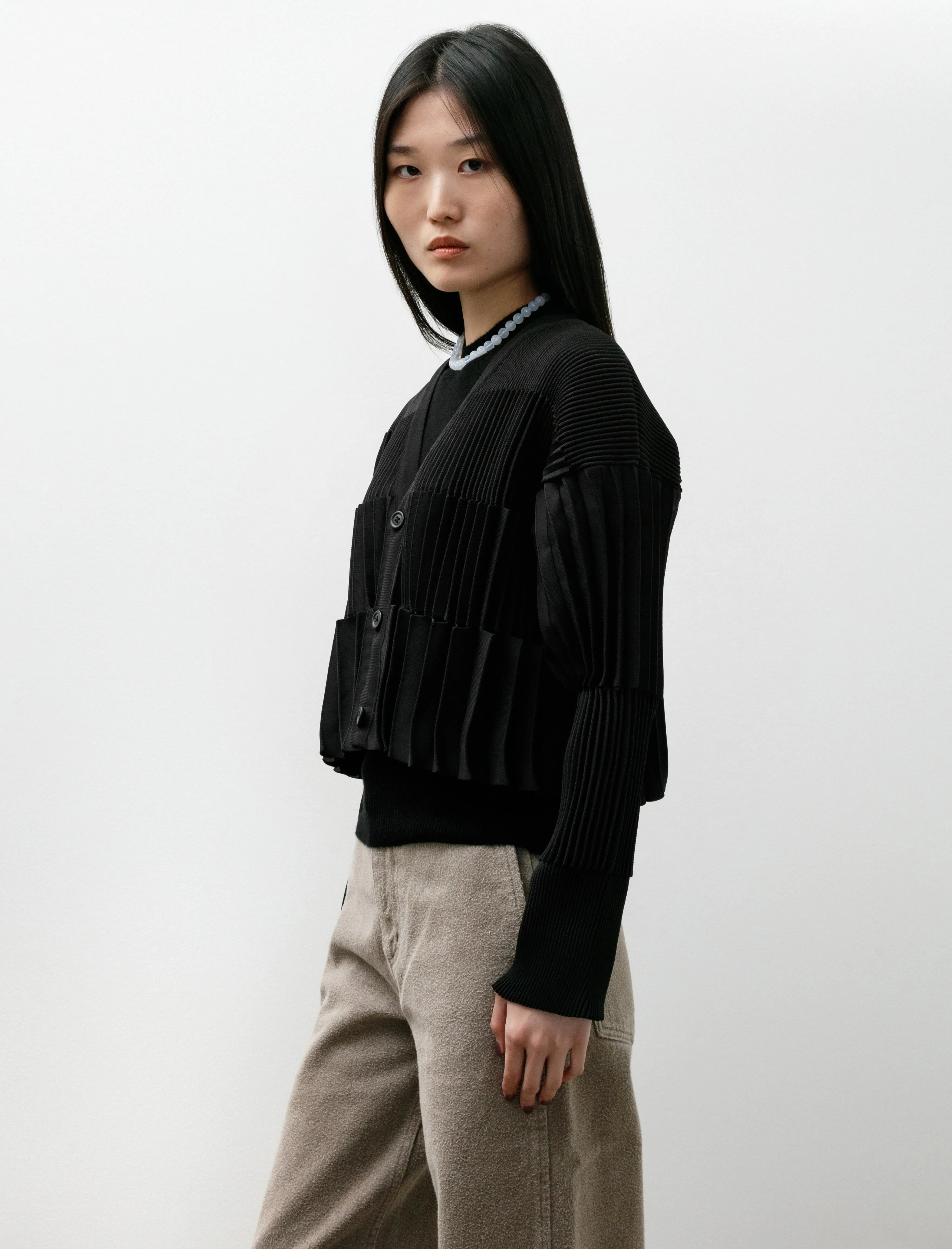 Accordion Cropped Cardigan Black sold by SHOP NEIGHBOR product image thumbnail 4
