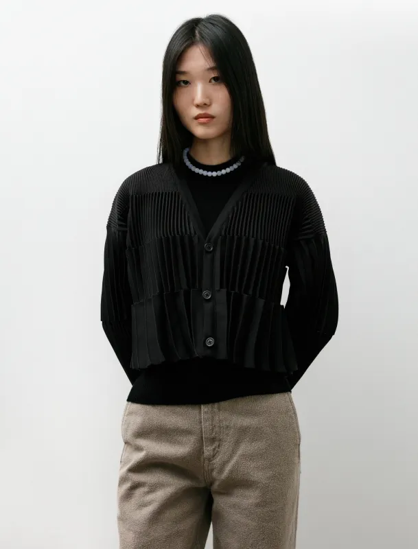 Accordion Cropped Cardigan Black made by CFCL Womens