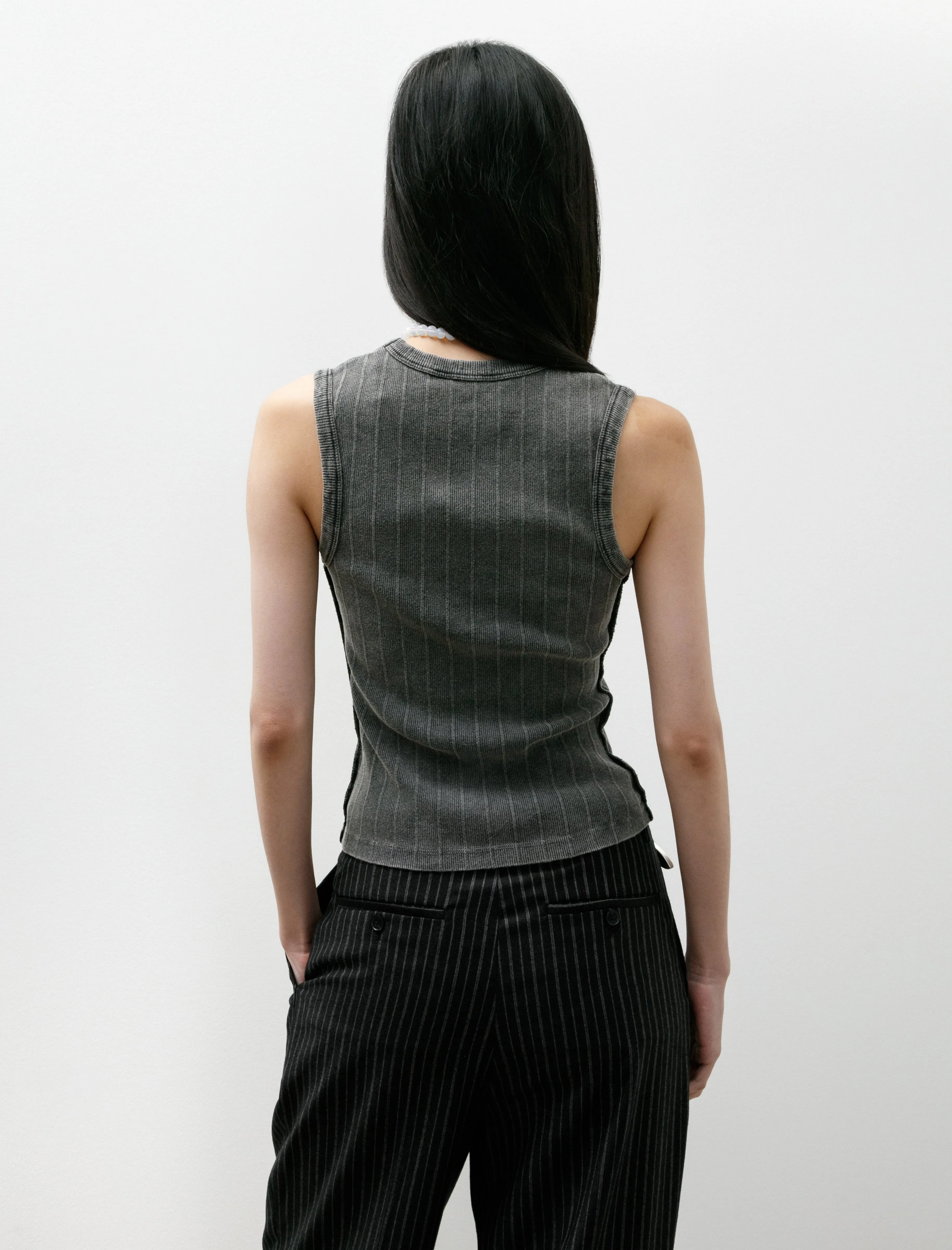 V-Neck Tank Top Washed Graphite Rib sold by SHOP NEIGHBOR product image thumbnail 4