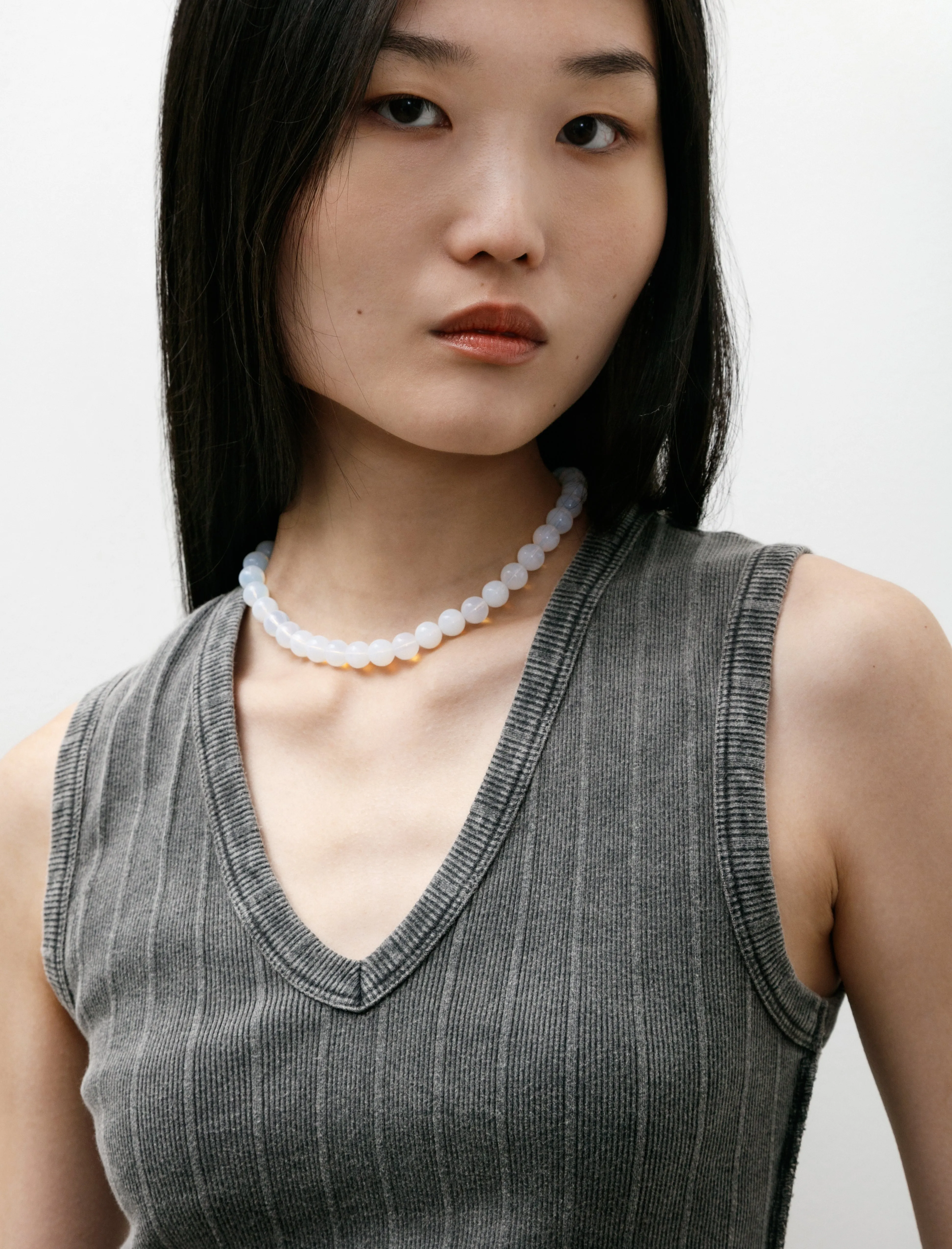 V-Neck Tank Top Washed Graphite Rib sold by SHOP NEIGHBOR product image thumbnail 2