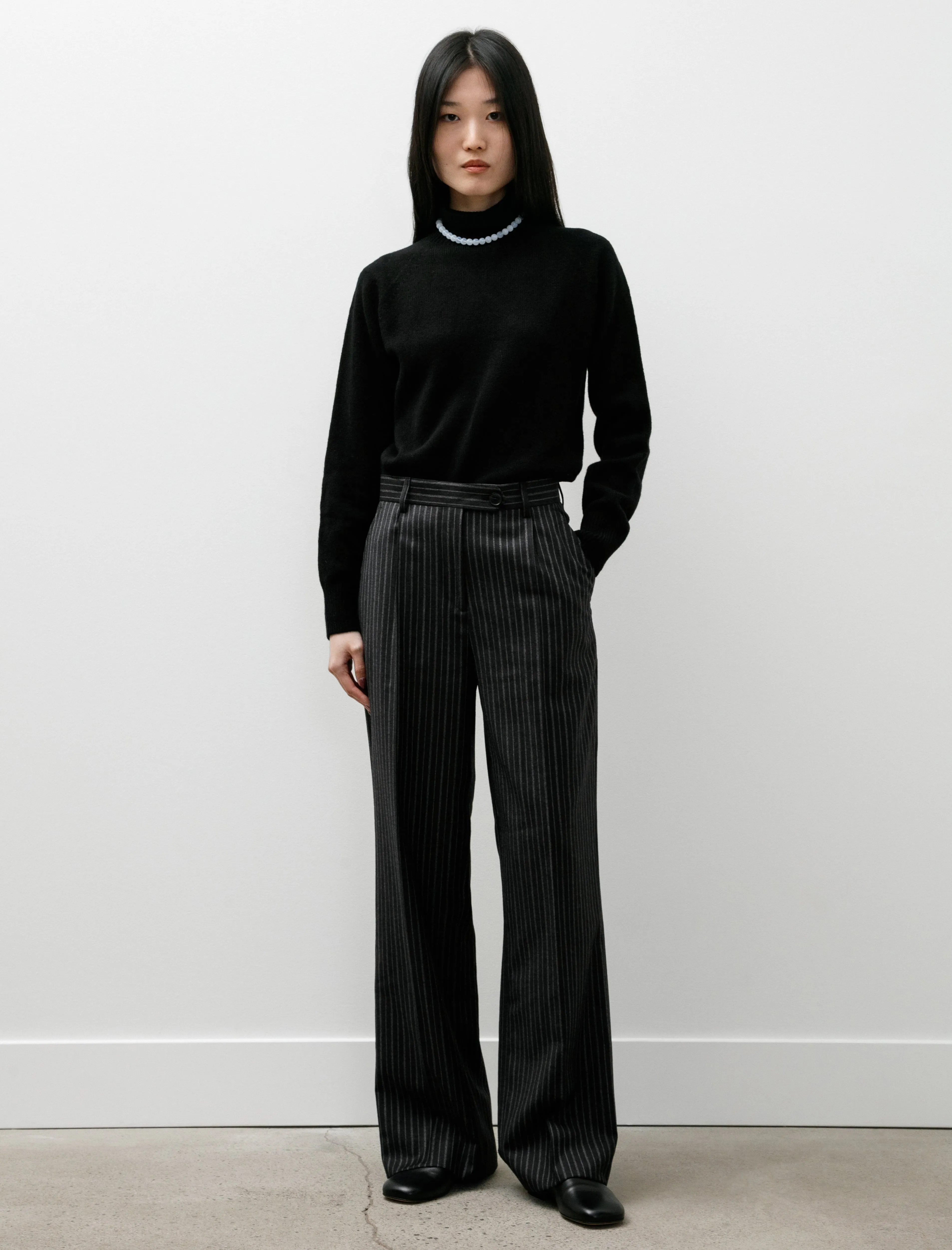 Primary Trousers Anthracite Multi Stripe Wool sold by SHOP NEIGHBOR