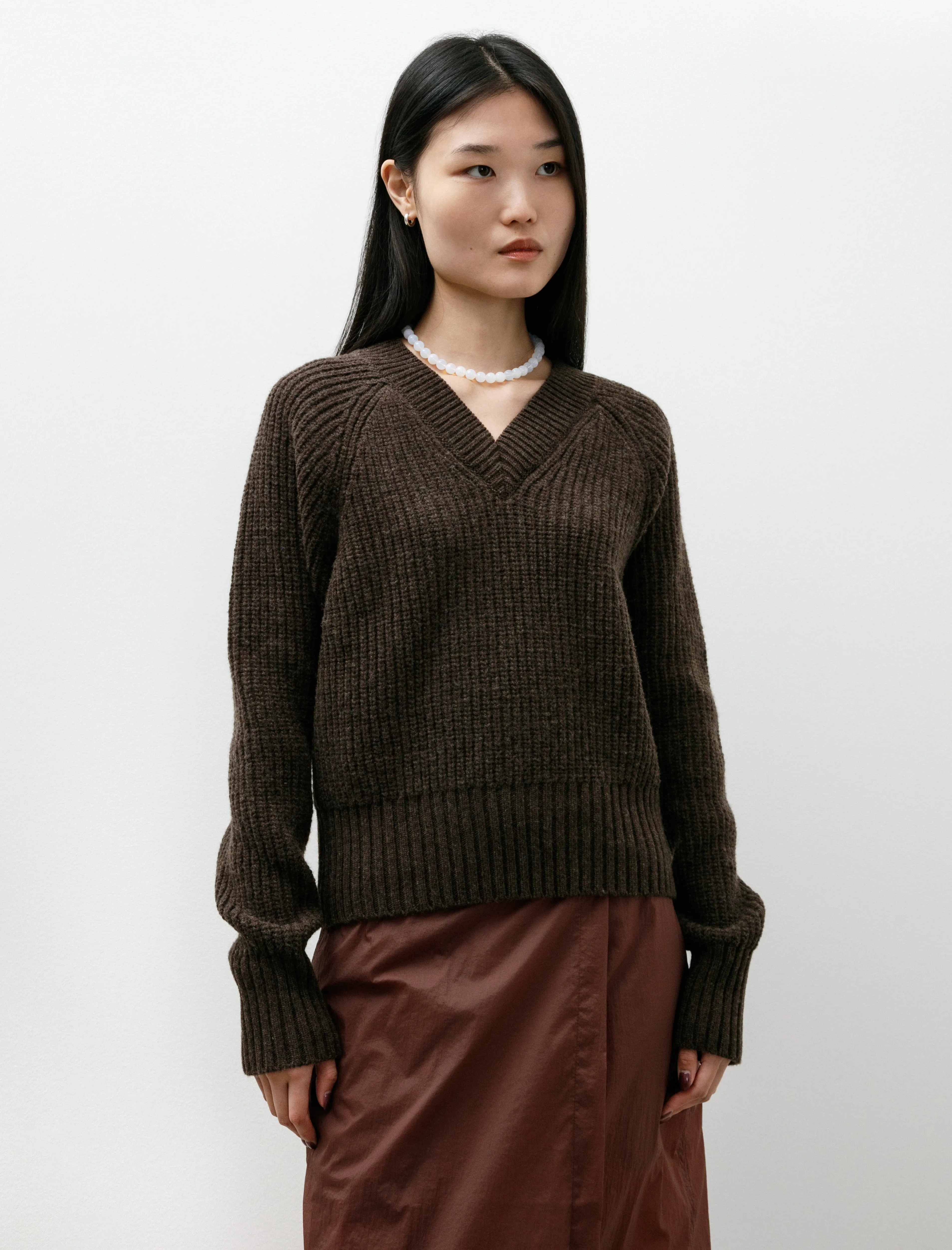 Plaza V-Neck Dark Brown sold by SHOP NEIGHBOR