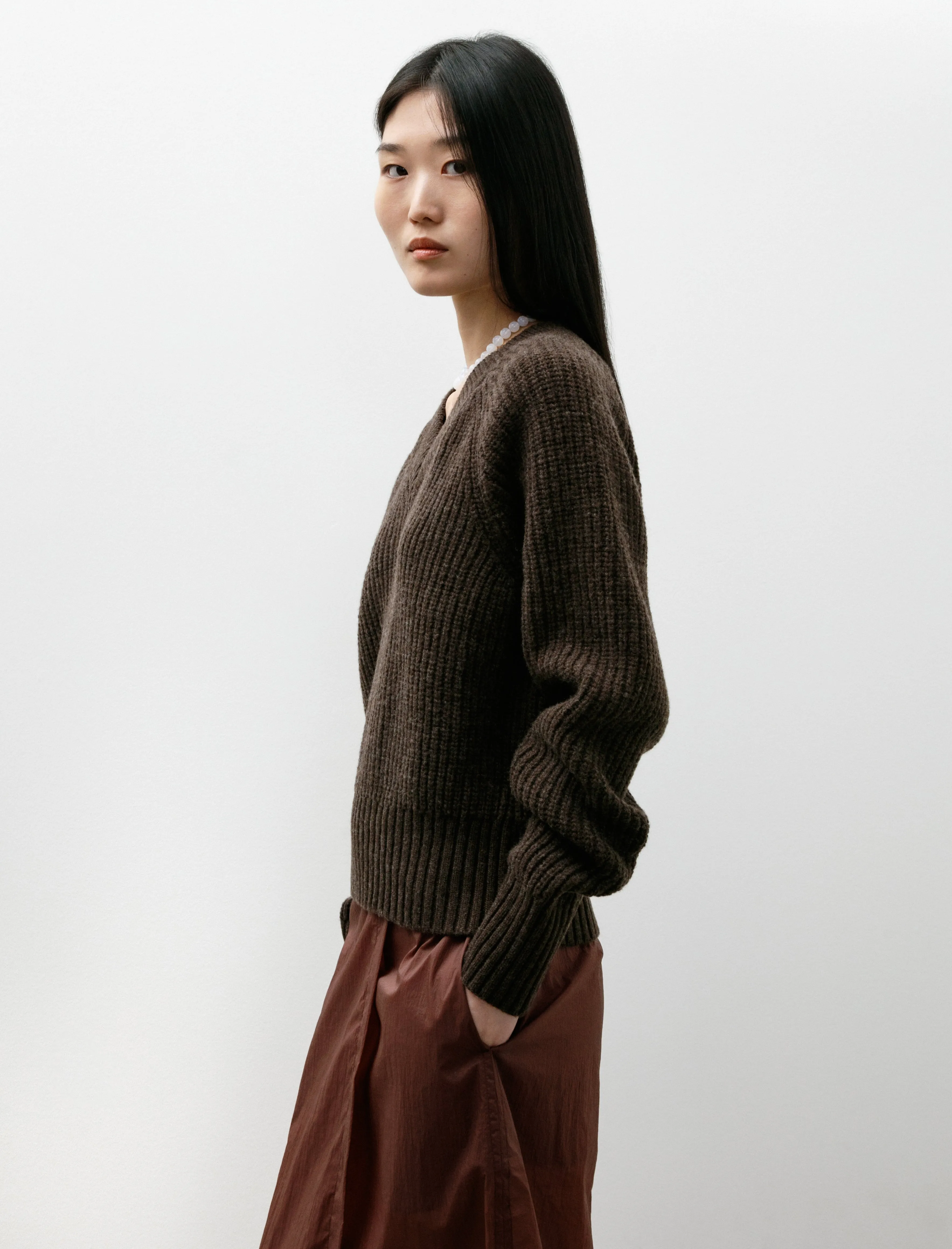 Plaza V-Neck Dark Brown sold by SHOP NEIGHBOR product image thumbnail 3