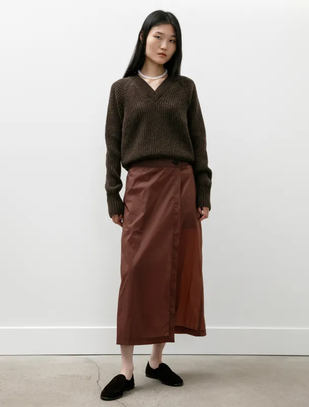 Classic Wrap Skirt Merlot Crinkled Tech made by SHOP NEIGHBOR