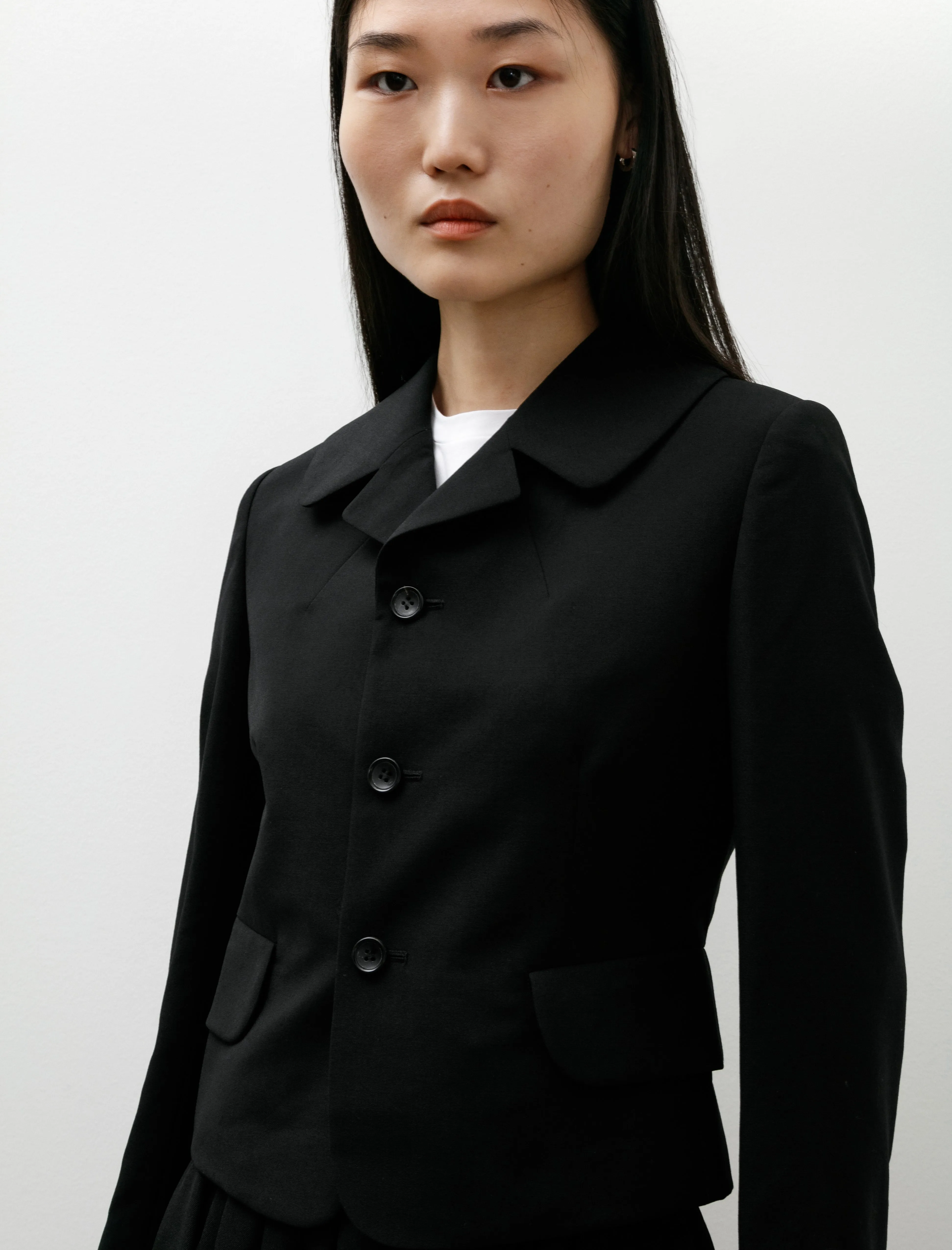 Fitted Cropped Wool Jacket Black sold by SHOP NEIGHBOR product image thumbnail 3