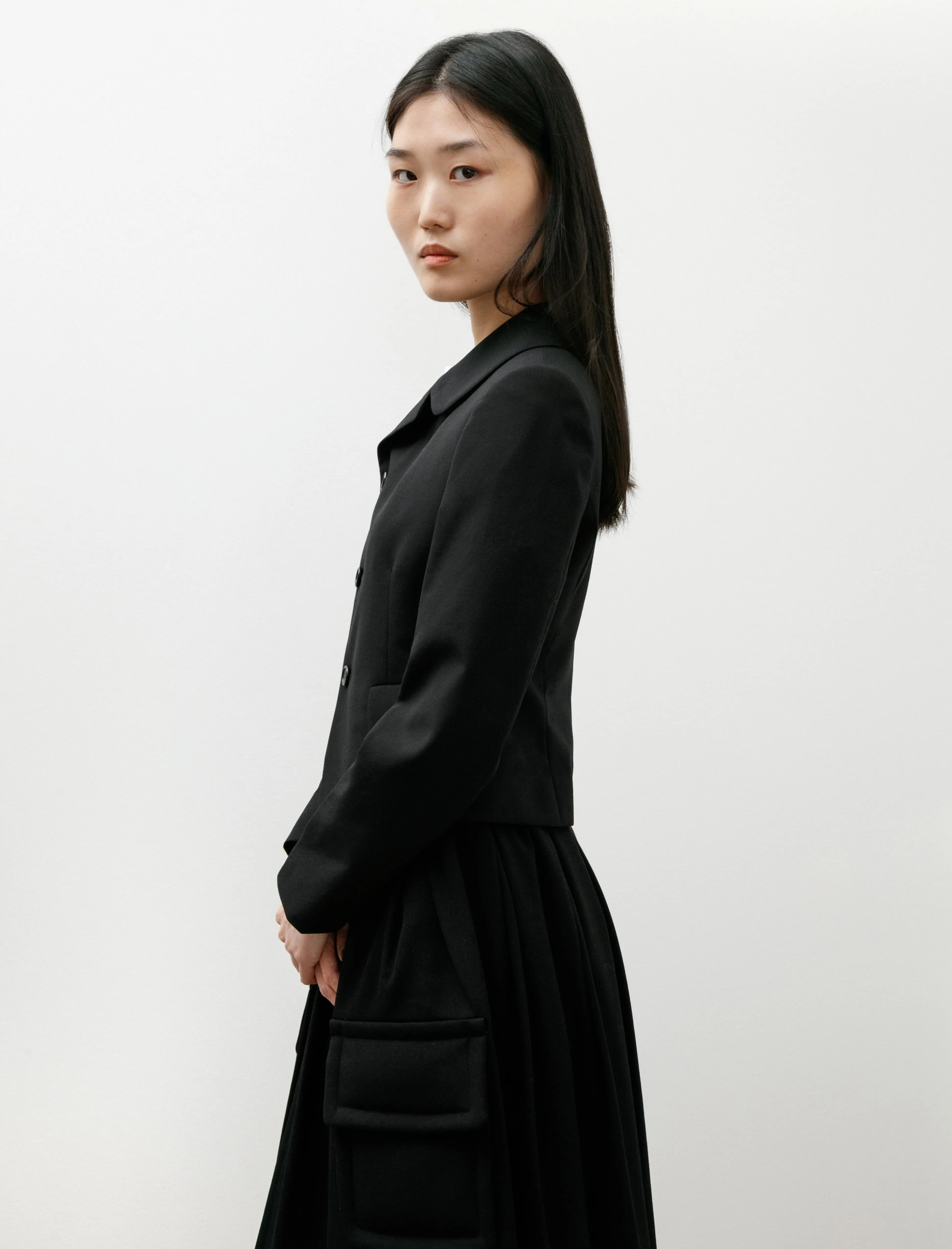 Fitted Cropped Wool Jacket Black sold by SHOP NEIGHBOR product image thumbnail 4