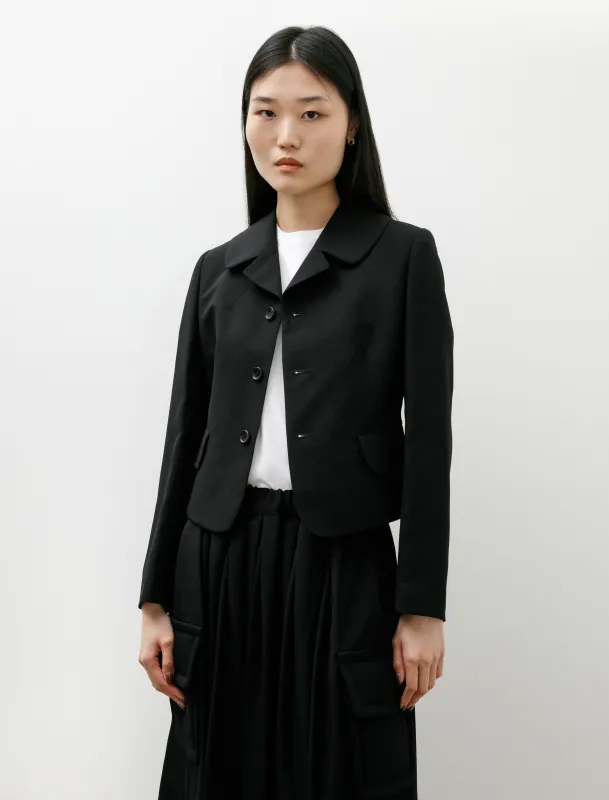 Fitted Cropped Wool Jacket Black made by SHOP NEIGHBOR